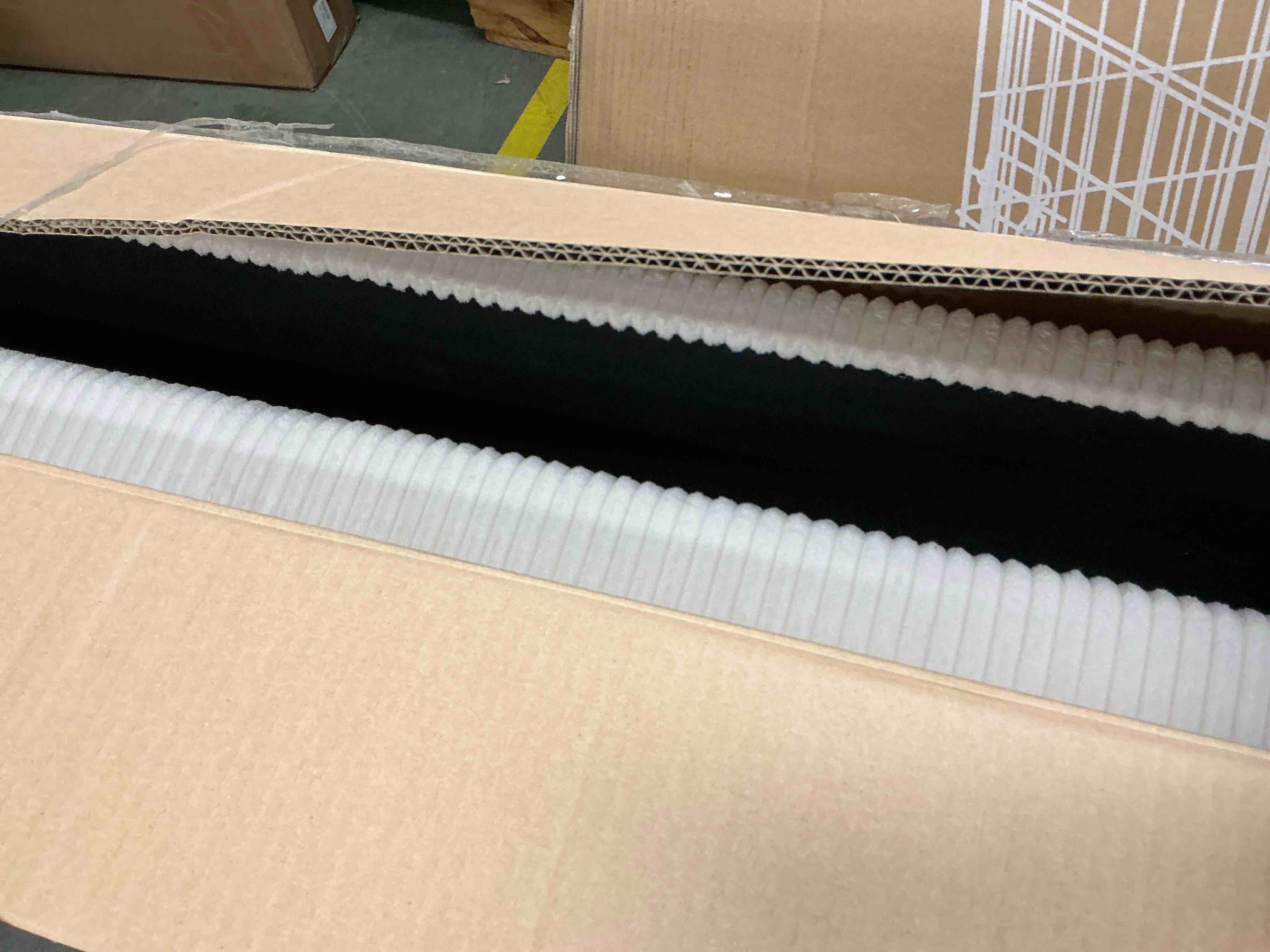 Condition photo showing Good Condition for Bestier Corduroy Upholstered Queen Bed Frame with Adjustable Headboard, Platform Bed Frame with LED Light, Solid Wood Slats, No Box Spring Needed, Off White