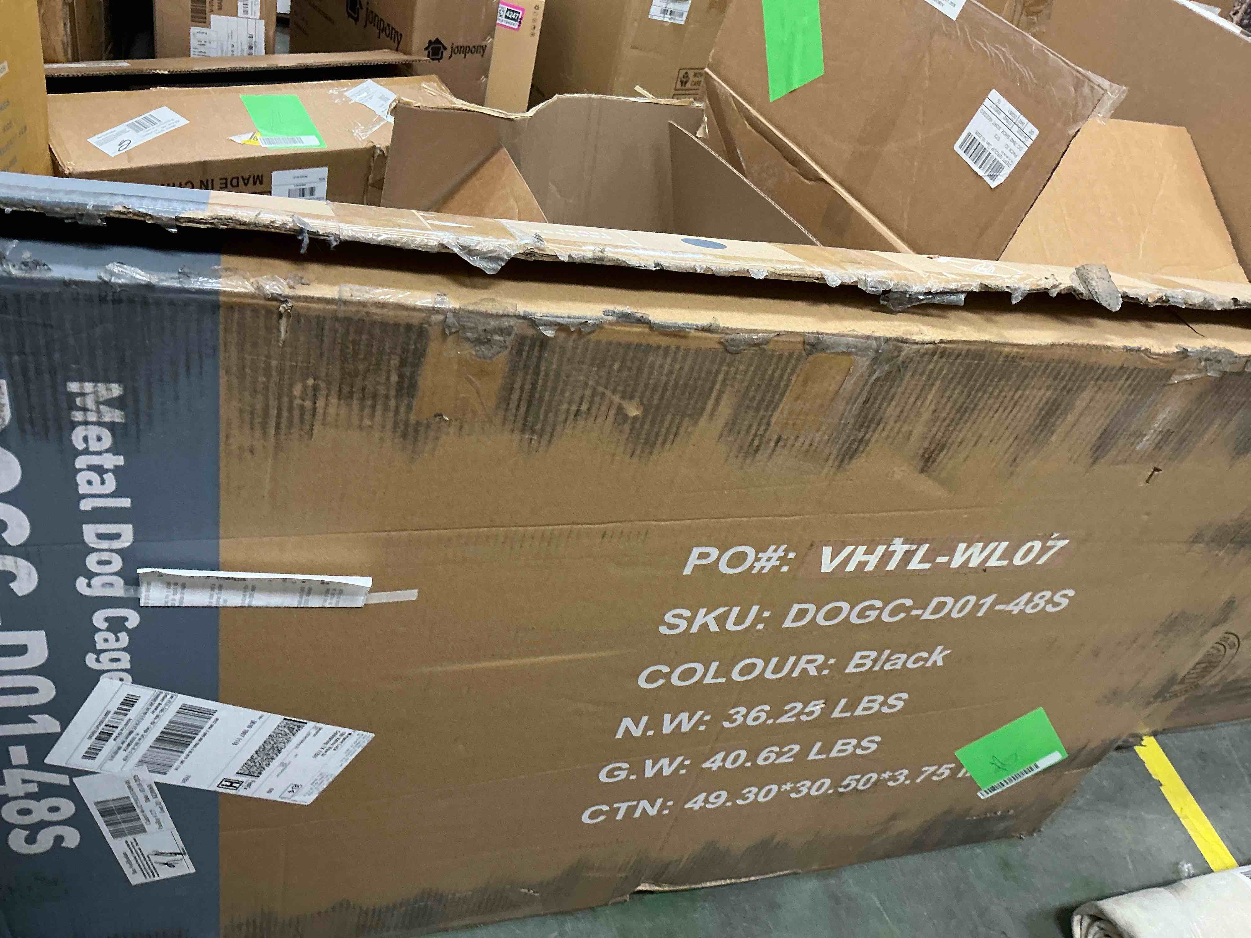 Condition photo showing New/Like New for CONCETTA 48 inch Double-Door Folding Dog Crate, Portable Small Cage with Divider, Leak-Proof Tray