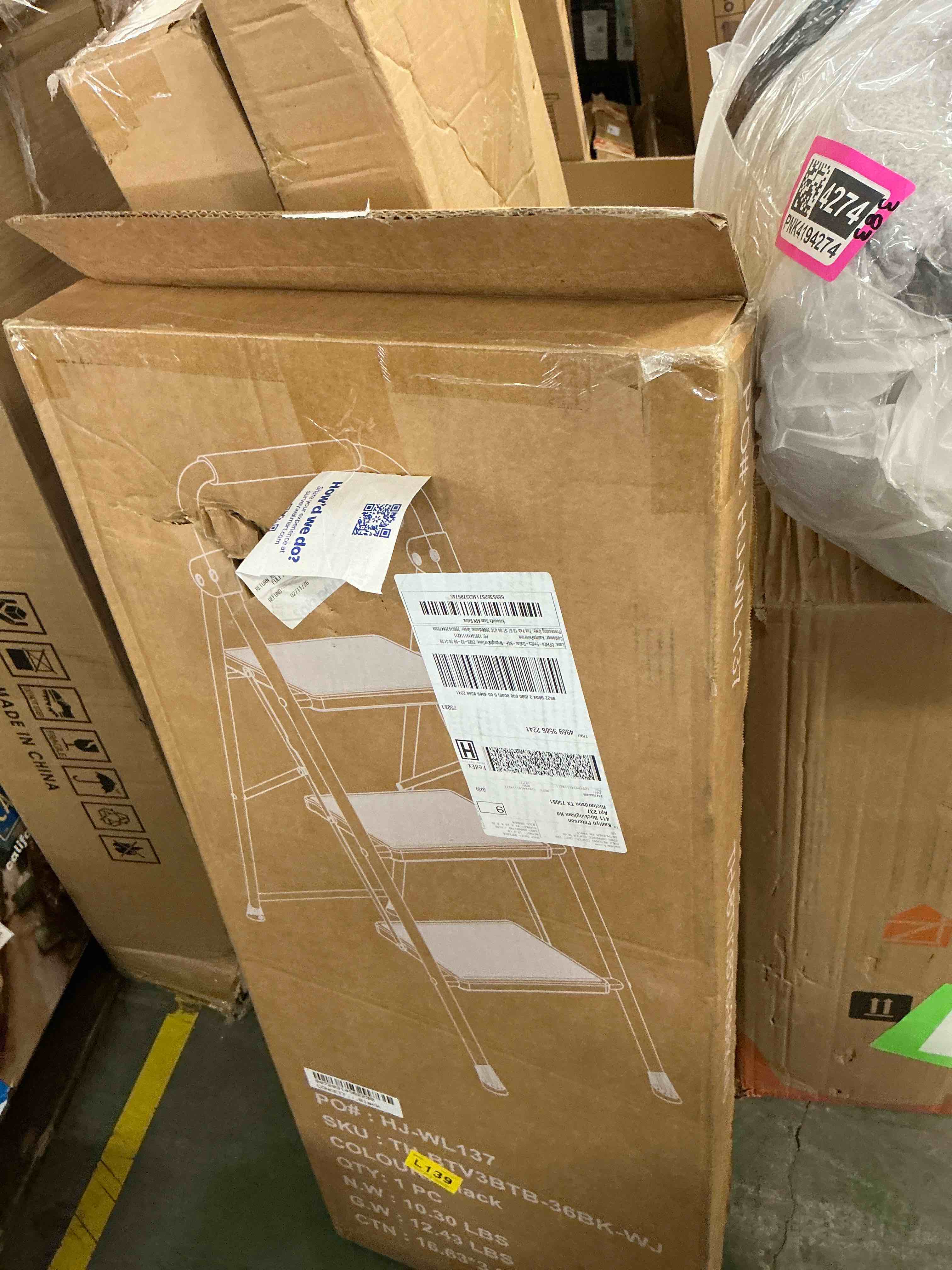 Condition photo showing New/Like New for CONCETTA 36 Inch Iron Stepstool, 2 Folding Stepstool with Non-Slip Pedals and Comfortable Handrails, Sturdy Steel Ladder Portable Heavy Duty Stepstool for Kitchen, Garage and Outdoor Use, Black