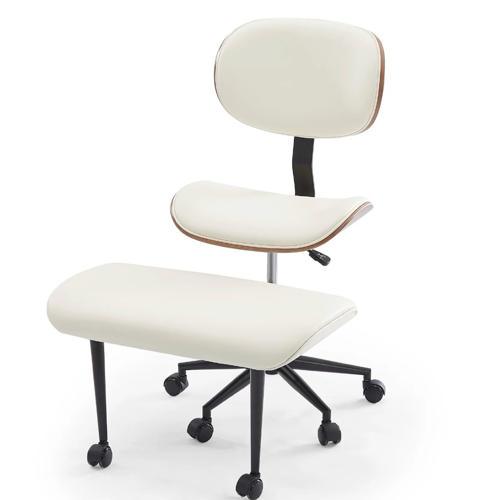 Condition photo showing New/Like New for Bestier Cross Legged Office Chair, Adjustable Height Ergonomic Adhd Chair, Swivel Seat For Yoga Meditation Home Office, Pu Leather, White