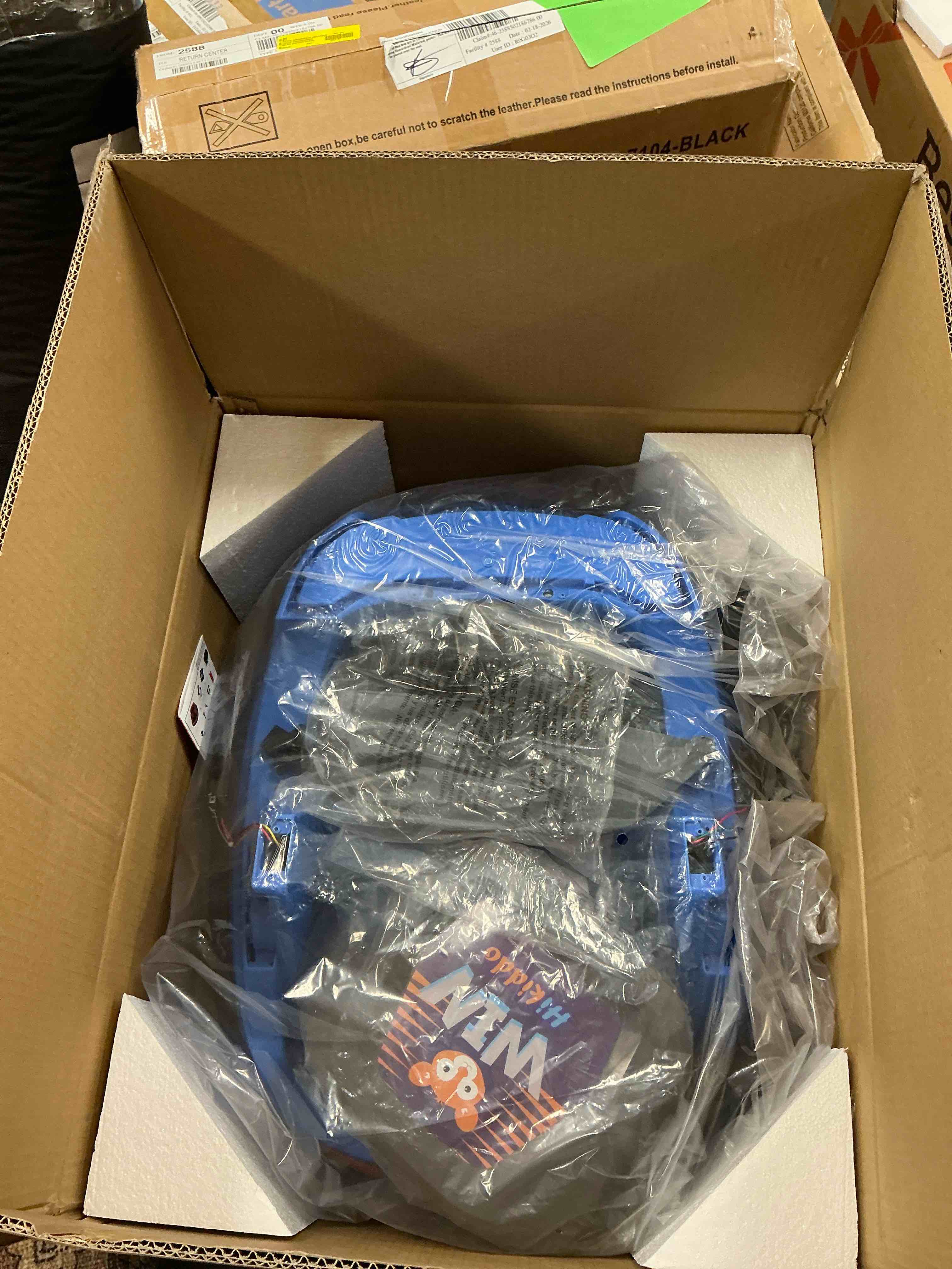 Condition photo showing New/Like New for Hikiddo Electric Bumper Car for Kids, 12V Bumper Car Ride on Toys for Toddlers Aged 1.5-5 with Remote, Bluetooth - Blue