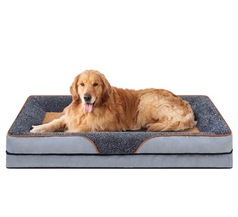 PayUSD Dog Beds for Large Dogs Orthopedic Dog Bed Sofa Large Medium Small  Supportive Egg Crate Foam Pet Couch Bed with Removable Washable Cover Non Skid Bottom S to XL  Grey