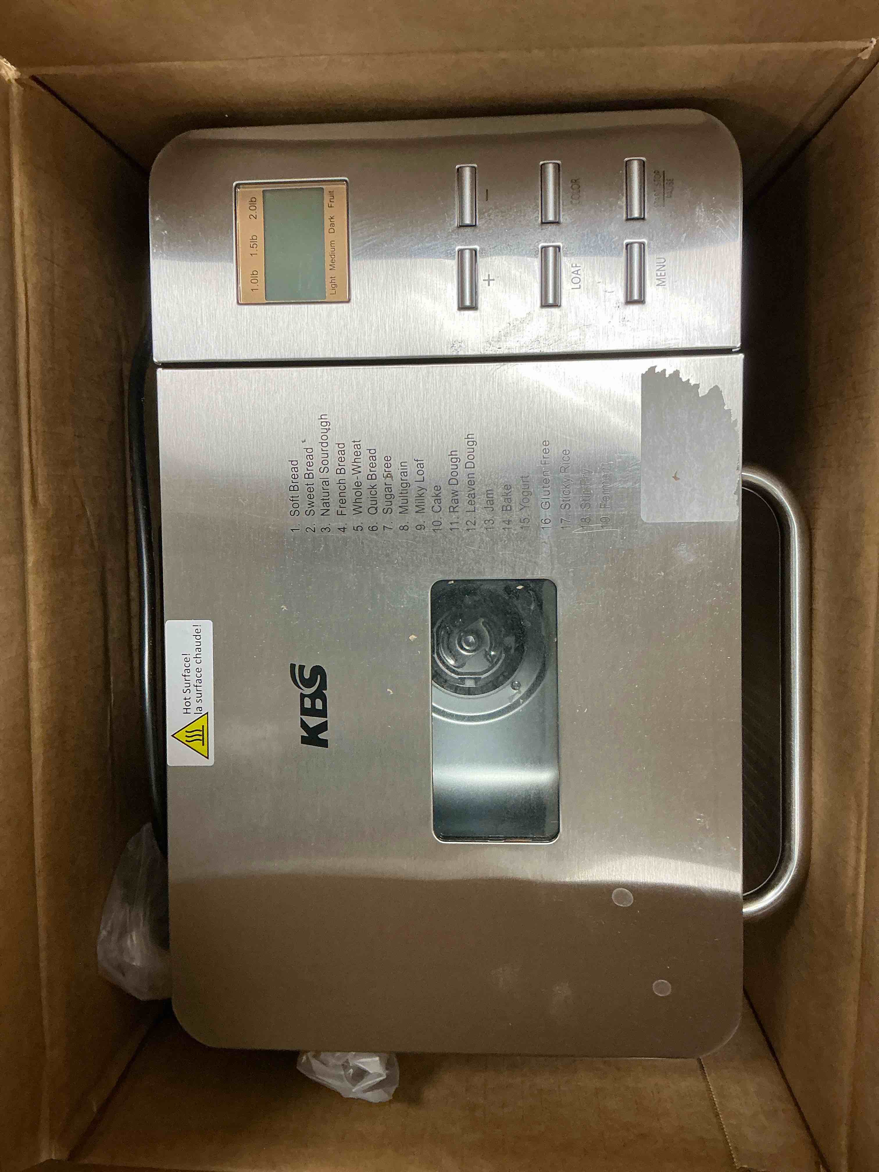Condition photo showing Good Condition for KBS 19-in-1 2LB Bread Maker Machine Fully Automatic LCD Display?Stainless Steel Model# 013