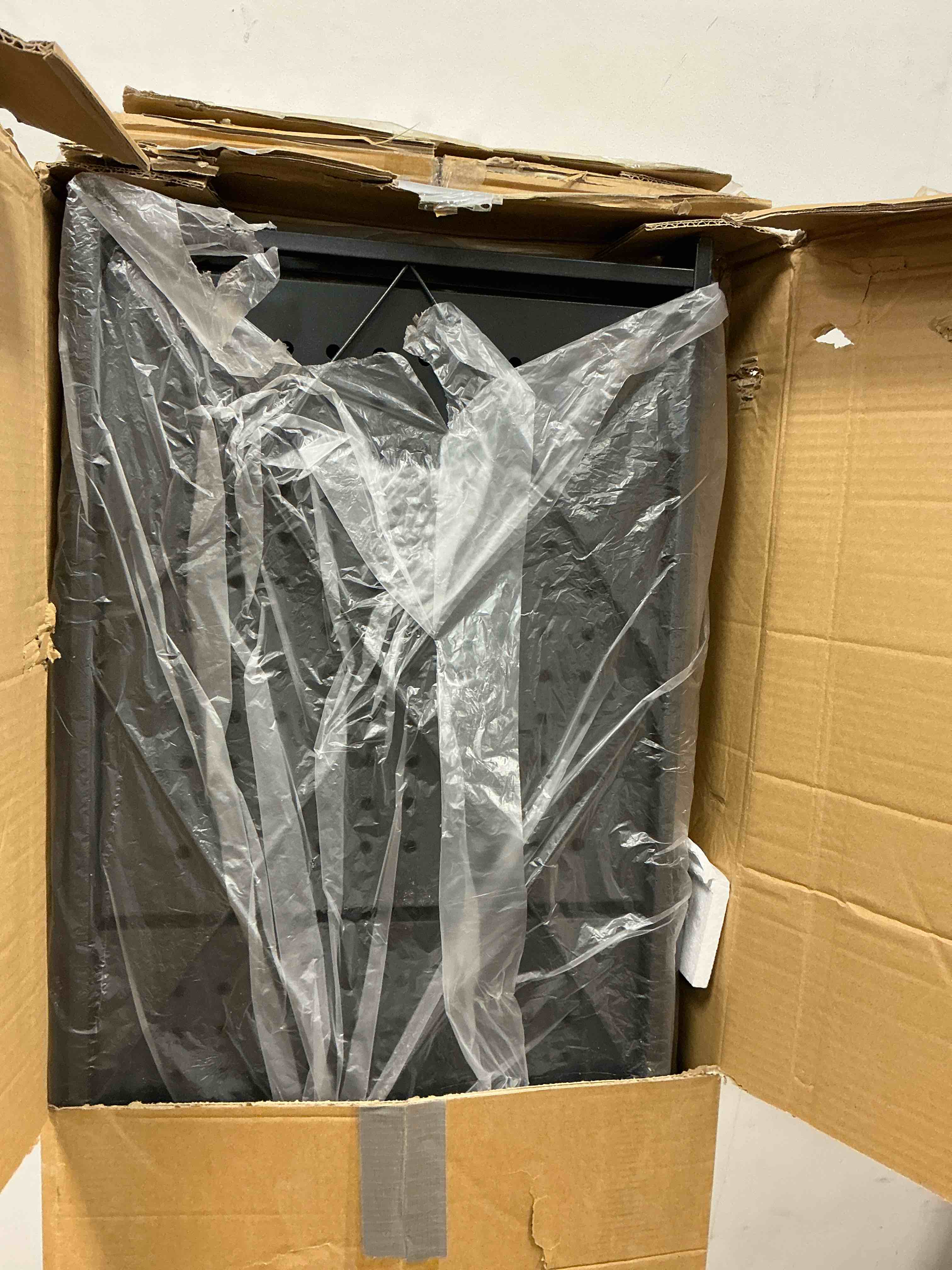 Condition photo showing New/Like New for COOKCOK 5-Tier Storage Shelving Unit  Metal Shelf 27.9 x13.4 x62.5  Foldable Storage Shelf with Wheels  Garage Shelf  Metal Storage Rack  Kitchen Shelf with 4 Hooks  No Assemble Require