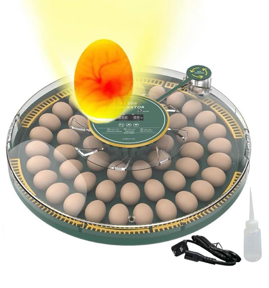 BN-LINK 52 Egg Incubator with Automatic Egg Turning and Temperature Control, Smart Egg Incubator with Humidity Display, LED Candler & Sink, Hatching Chicken Duck Quail Bird