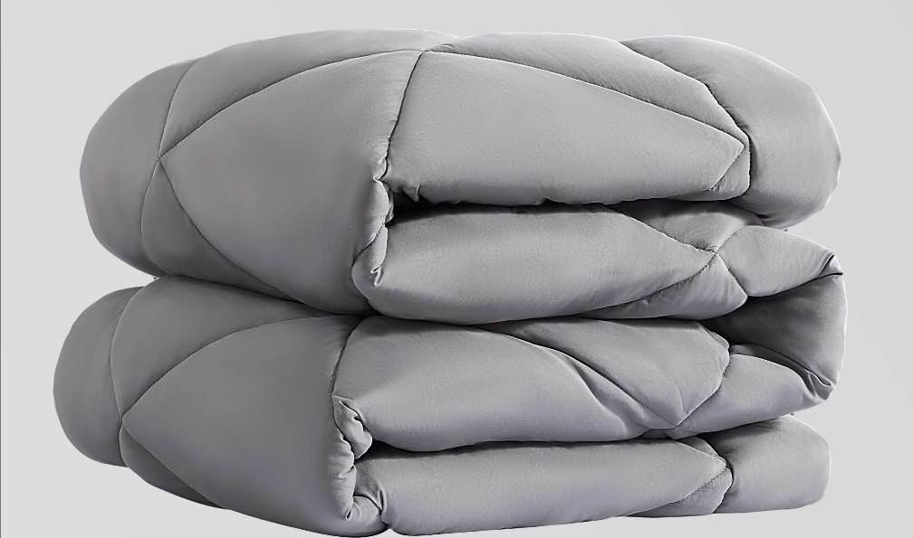 Sleep Zone Twin/Twin XL Comforter Duvet Insert, Down Alternative Reversible Comforter, Lightweight, Soft and Breathable Bedding All Season, Diamond Quilting Grey