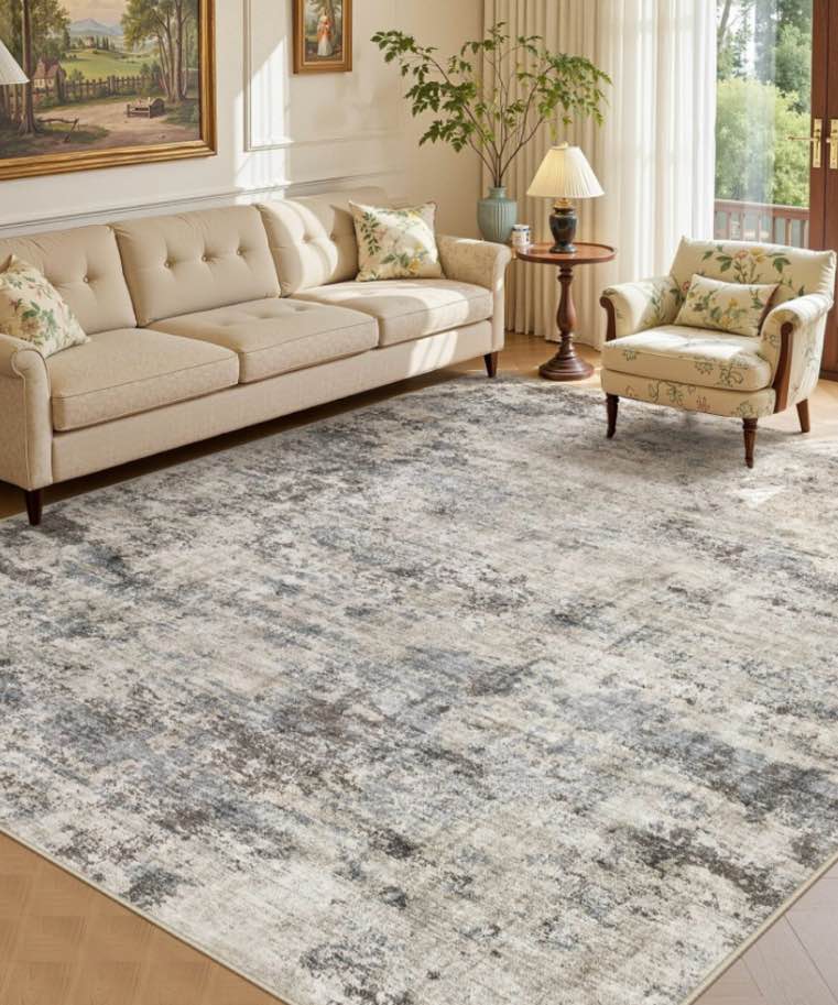 UERMEI 10 x14 Large Area Rugs for Living Room Washable Non-slip Soft Indoor Modern Abstract Rug for Bedroom Dining Room Office Home Decor Carpet Brown