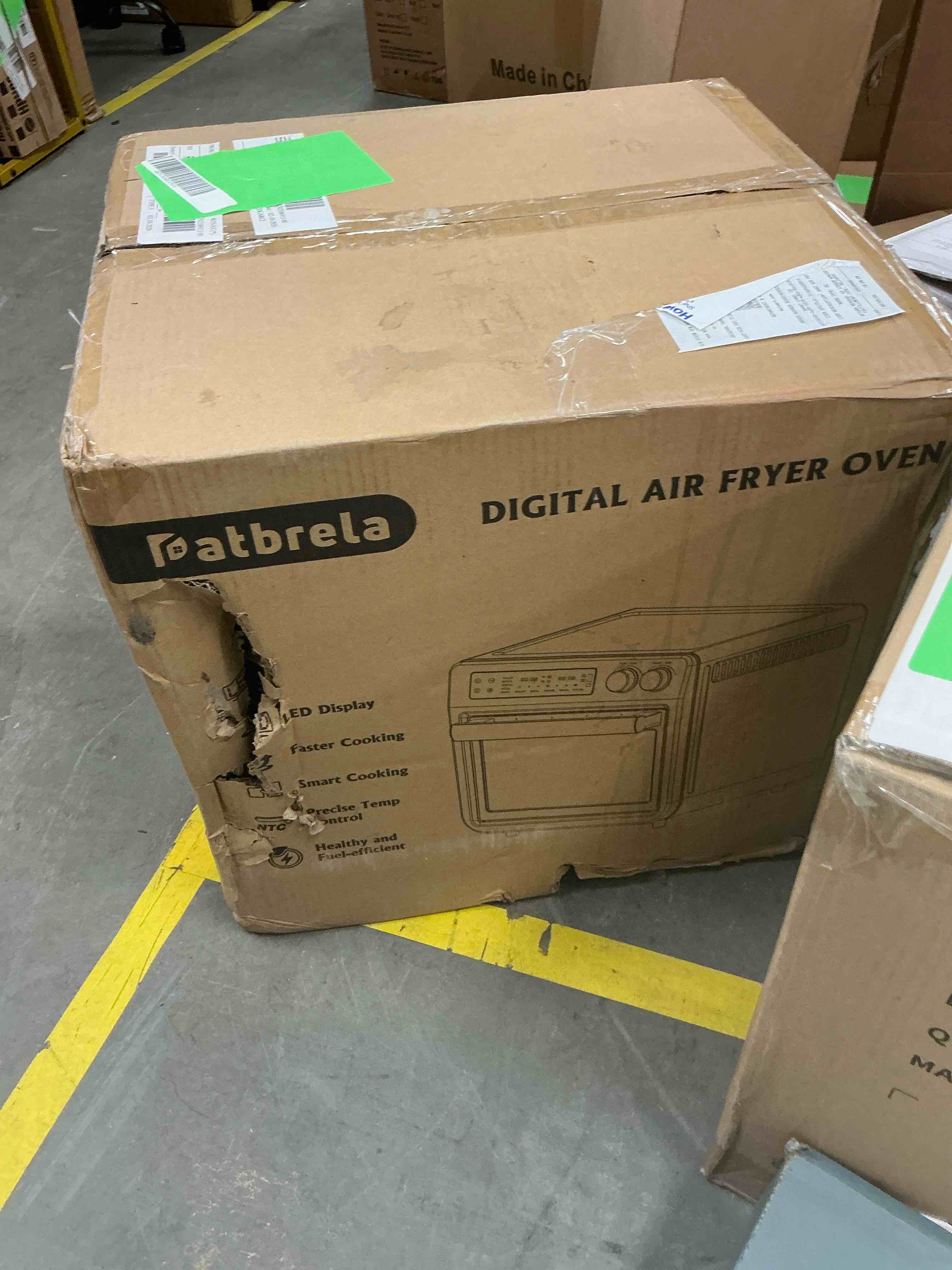 Condition photo showing New/Like New for 26QT Air Fryer Oven,Oil-Less Digital Touchscreen Toaster Oven with 10-in-1 Multi Function&Custom Mode, Visible Window , 1800W,Black