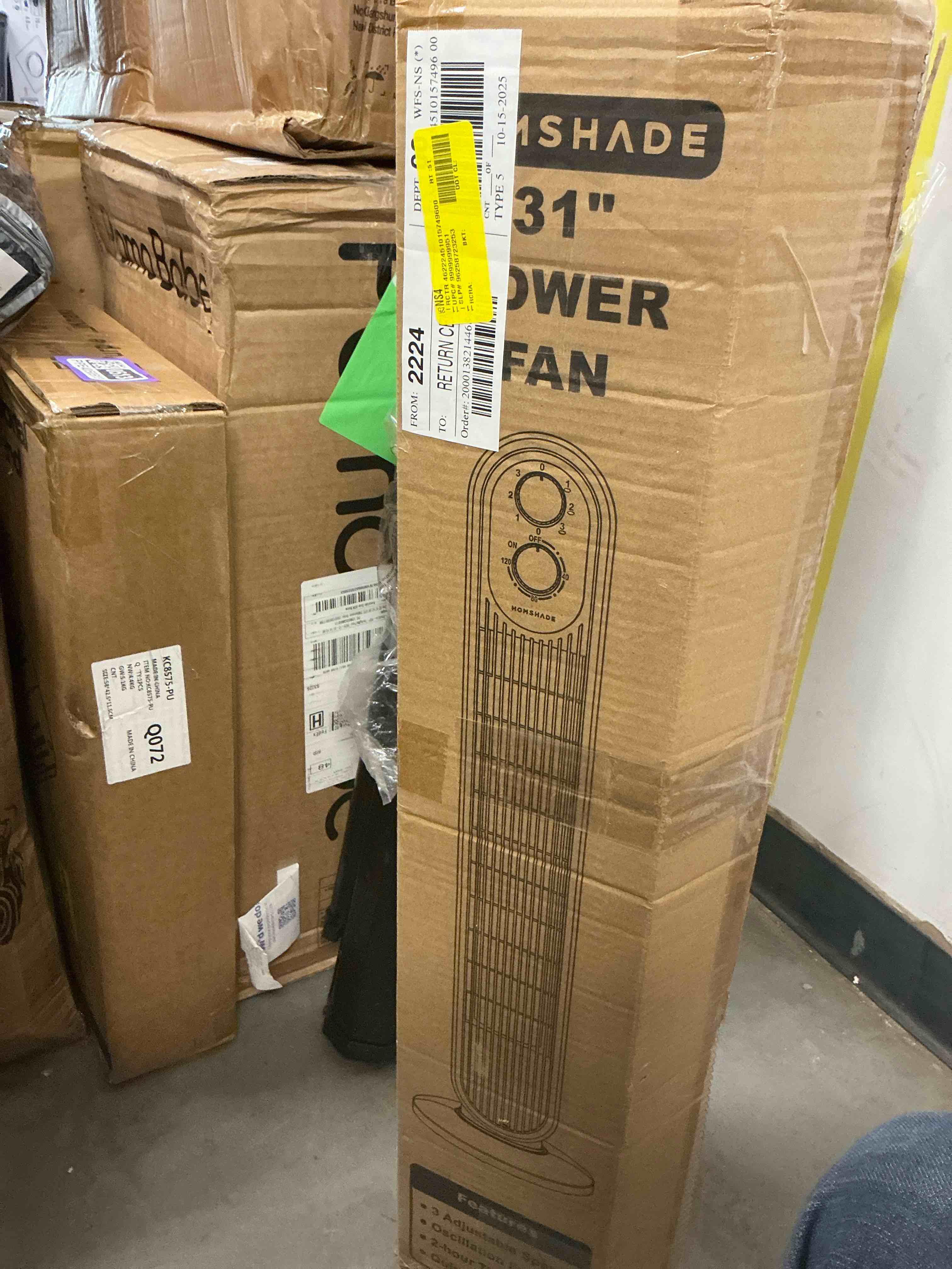 Condition photo showing Good Condition for Tower Fan,31" Oscillating Standing Fan for Home,HOMSHADE Floor Fan with 360° Dual Knob Control ,3 Speed,Timer Bladeless Fan for Bedroom Office,Black