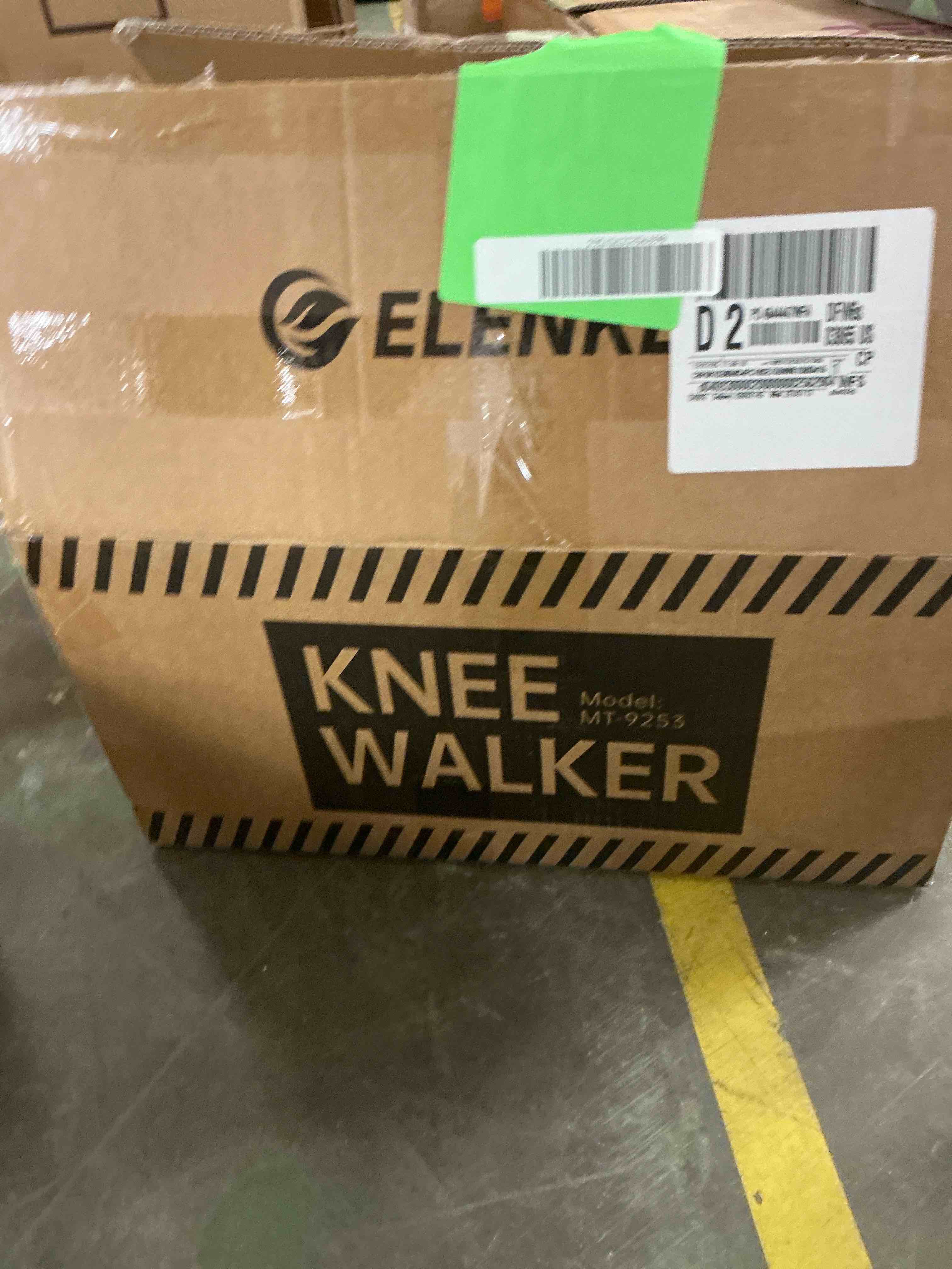 Condition photo showing New/Like New for Elenker Steerable Knee Scooter with 10" Front Wheels, Foldable Knee Walker for Foot Injuries Crutches Alternative Black