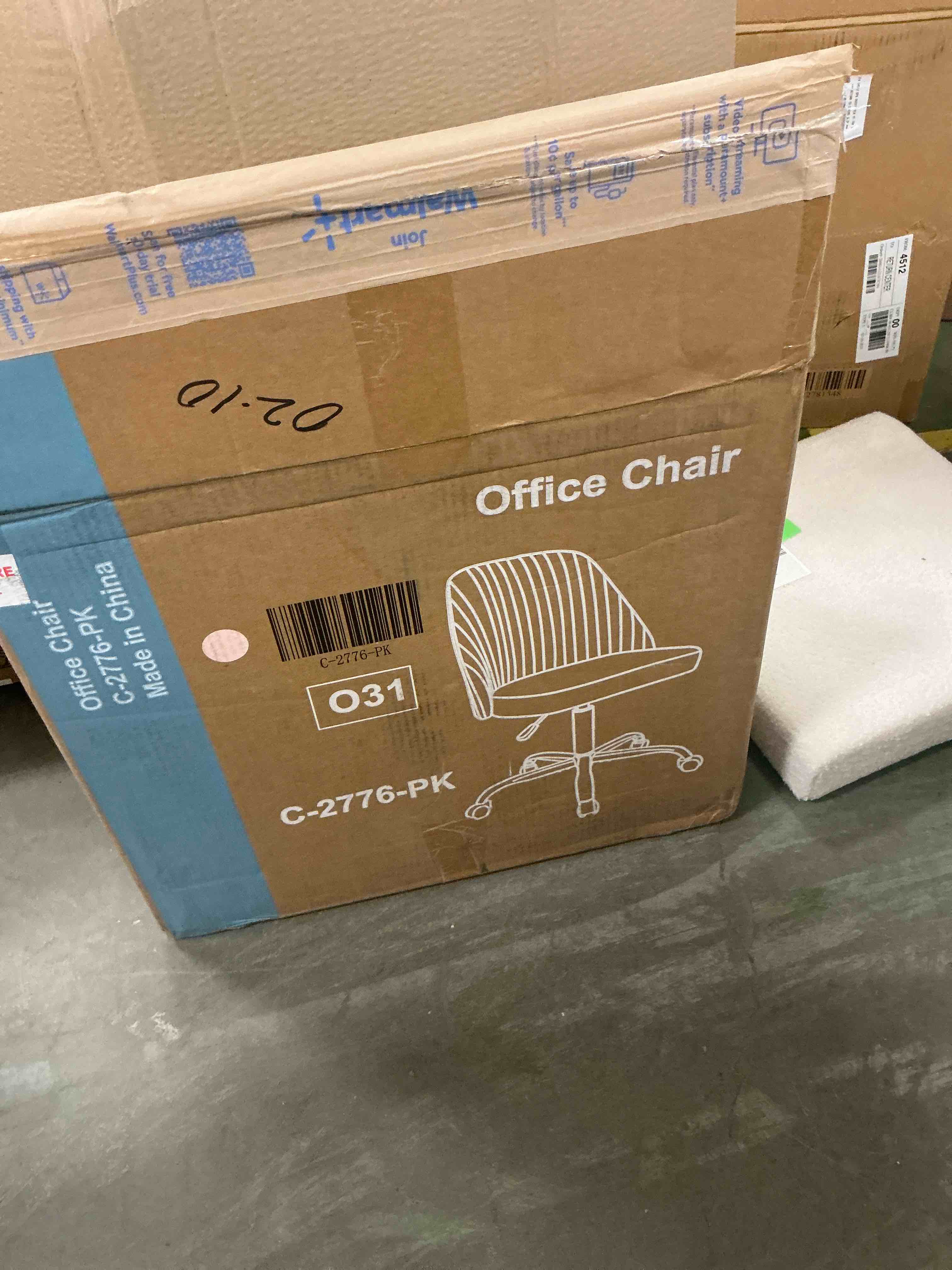 Condition photo showing New/Like New for edx Makeup Chair Armless Office Chair With Wheels, Comfortable Home Office Desk Chair, Adjustable Swivel Upholstered Fabric Makeup Task Computer Chair, Pink