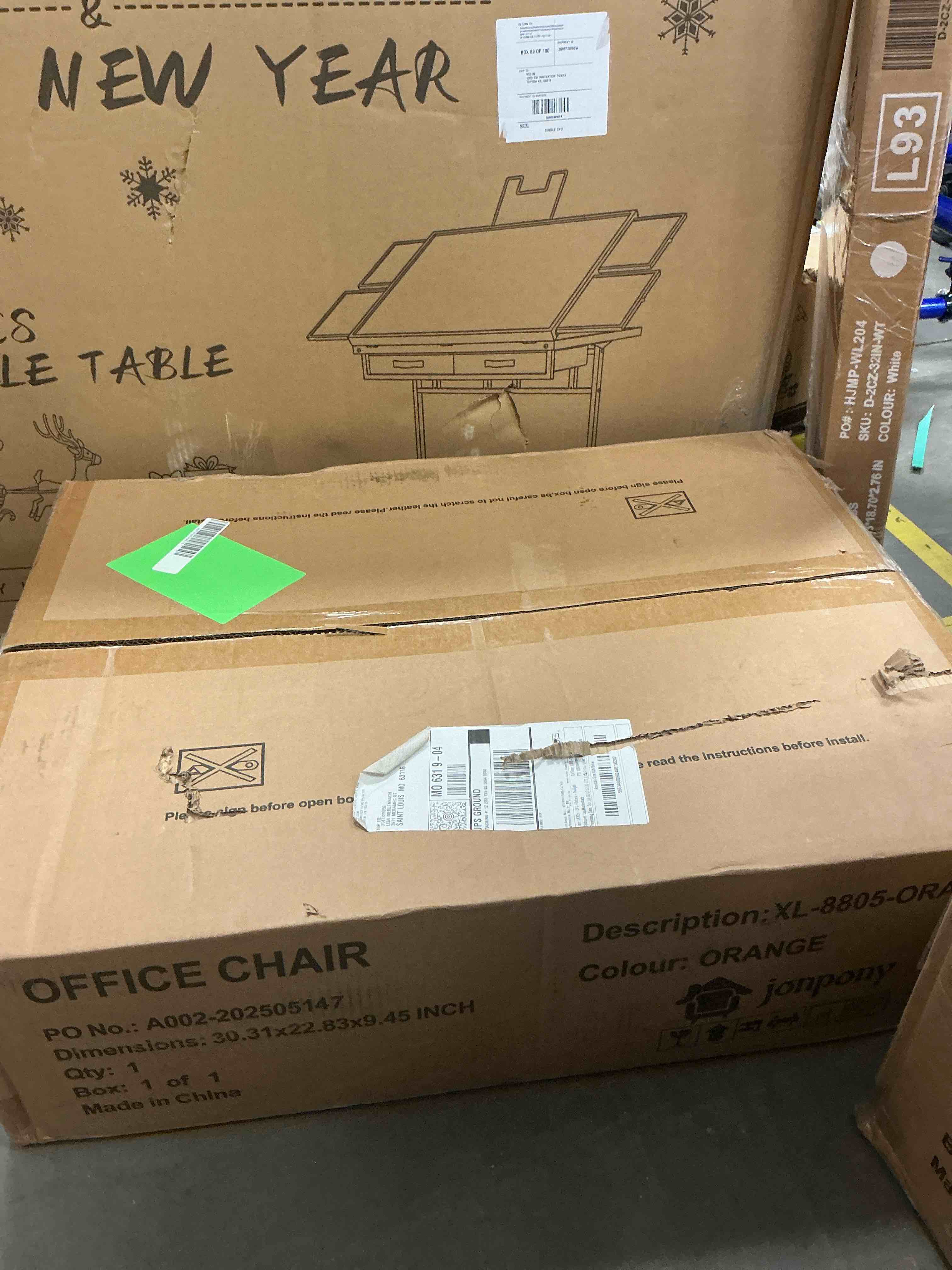 Condition photo showing New/Like New for JONPONY Big and Tall 400LBS Gaming Chair, Ergonomic Design, Gamer Chair PU Leather with Footrest and Lumbar Support, High Back Office Chair Support 8 Hours Long Sitting, Computer Chair,Orange