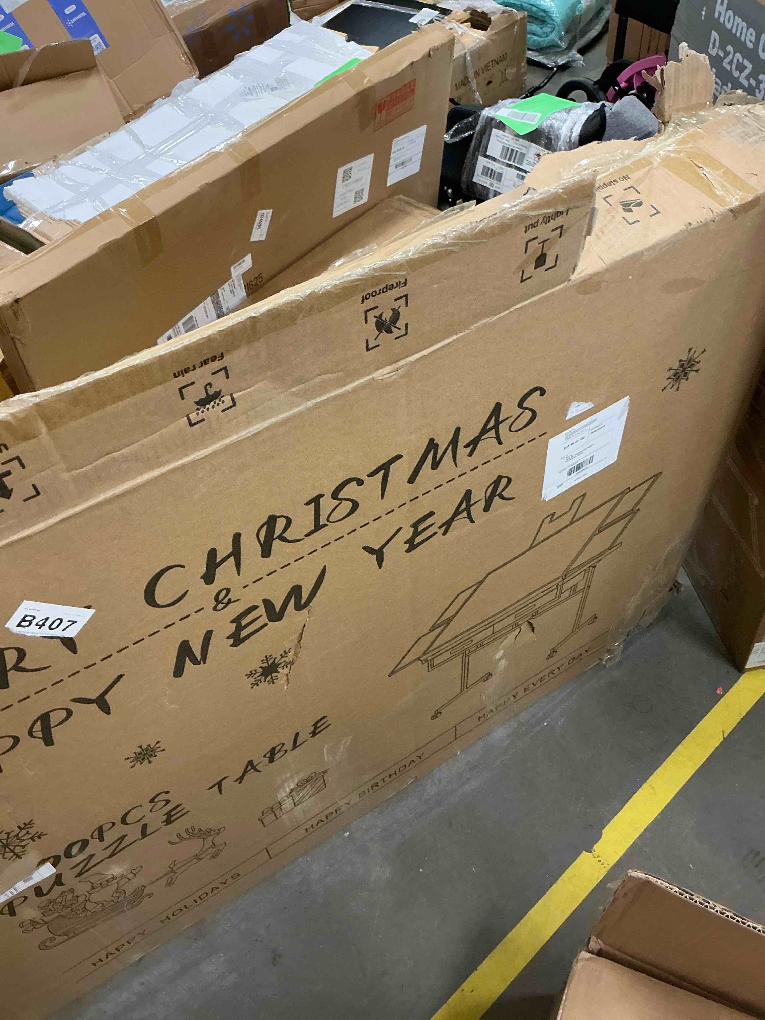 Condition photo showing Good Condition for Jigsaw Puzzle Table 2000 Pieces with Drawer and Legs, Five Tilt Angle Adjustable, Portable Puzzle Table for Adults with Protective Cover, Coffee color