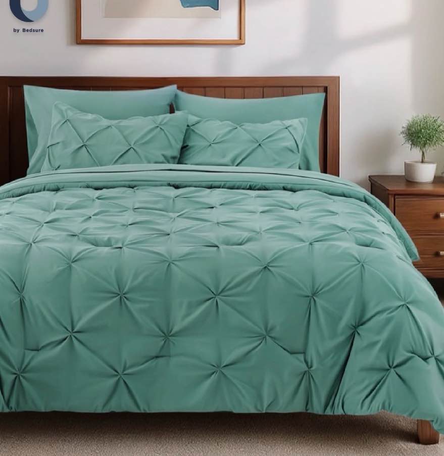 U by Bedsure Full Size Comforter Sets - Bedding Sets Full 7 Pieces, Bed in a Bag Bed Sets with Comforter, Sheets, Pillowcases & Shams, Adult & Kids Bedding,Pea Green