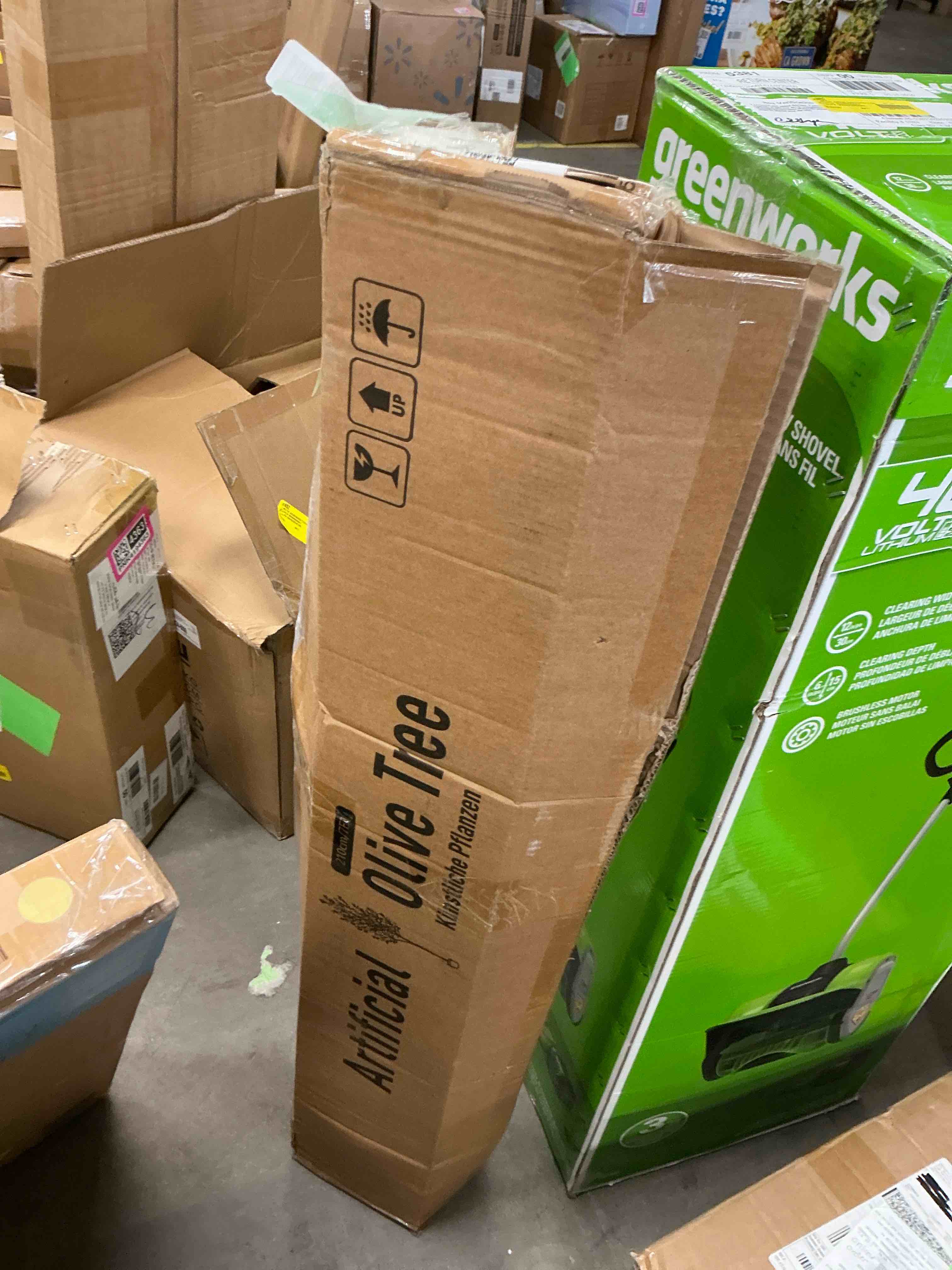 Condition photo showing Good Condition for DR.Planzen 7ft Artificial Olive Tree Indoor, Tall Faux Olive Tree, Artificial Plants with Natural Wood Trunk and Lifelike Fruits for Home Office Decor