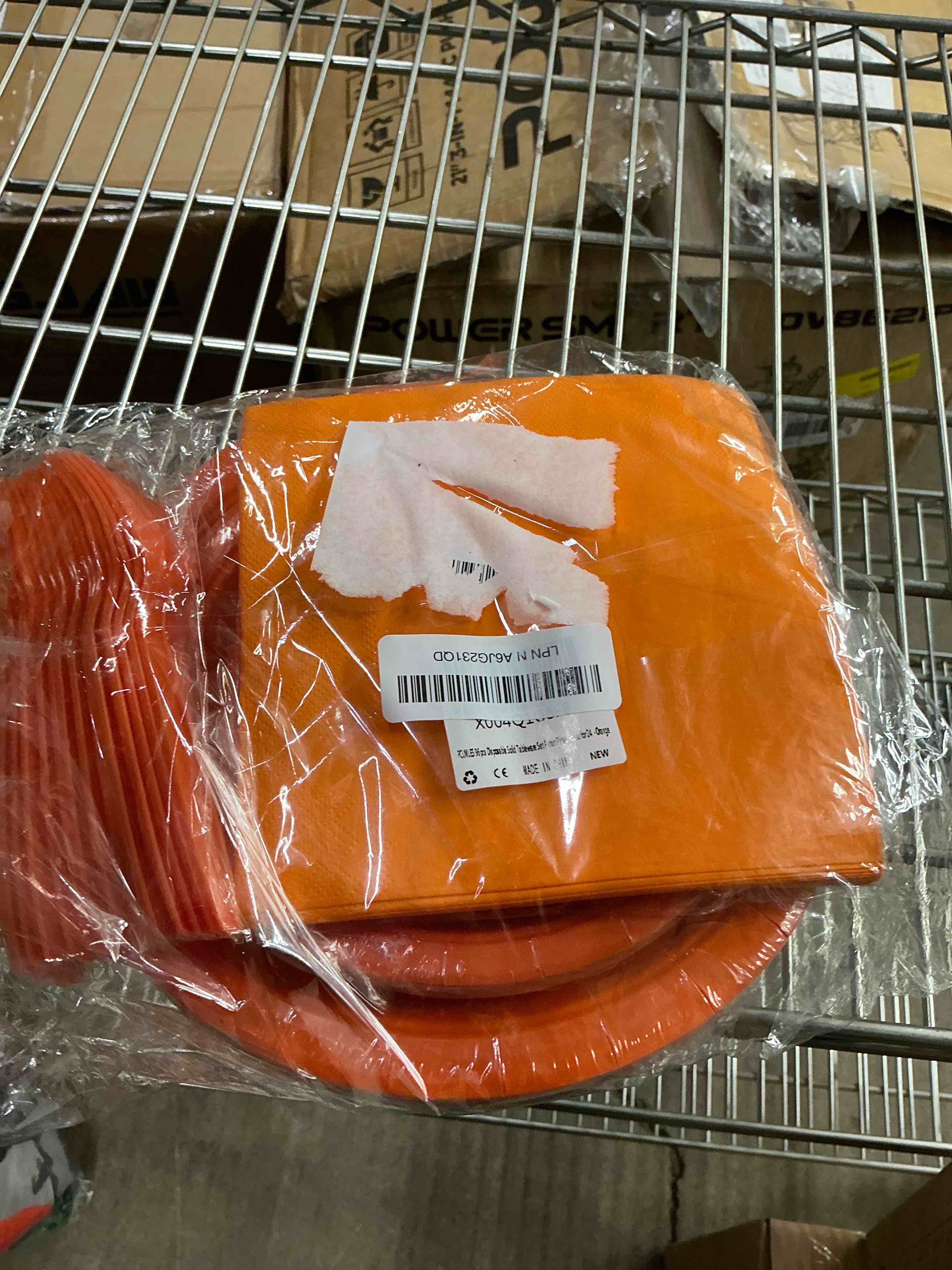 Condition photo showing New/Like New for pclmles 96pcs orange paper plates solid birthday party plates and napkins disposable tableware set f