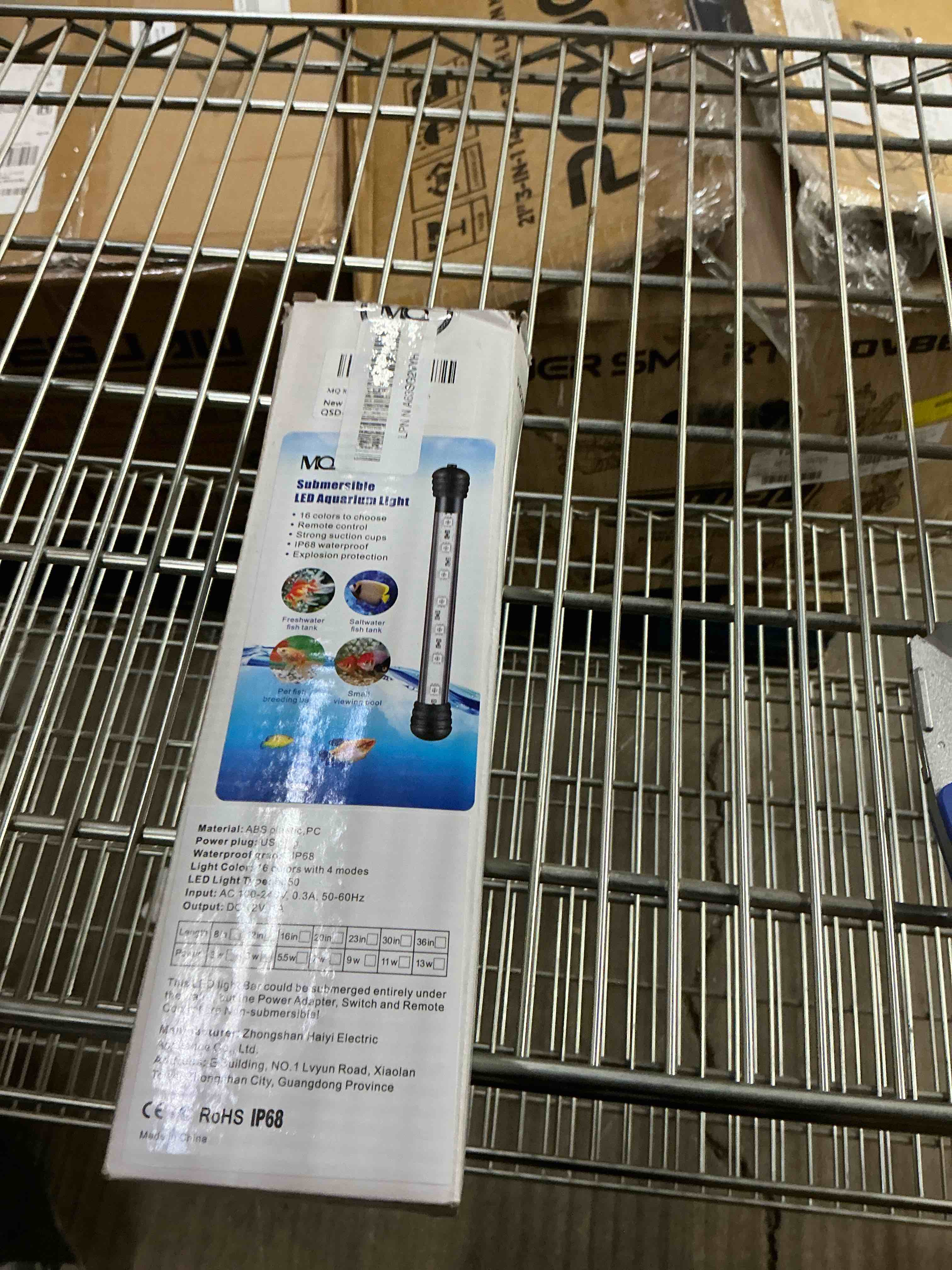 Condition photo showing Good Condition for MQ 8 in Submersible LED Aquarium Light, 1.2W Color Changing Fish Tank Light with Remote Control, IP68 Crystal Glass 9 LEDs Lights Bar, for Fish Tank 10-15 inch