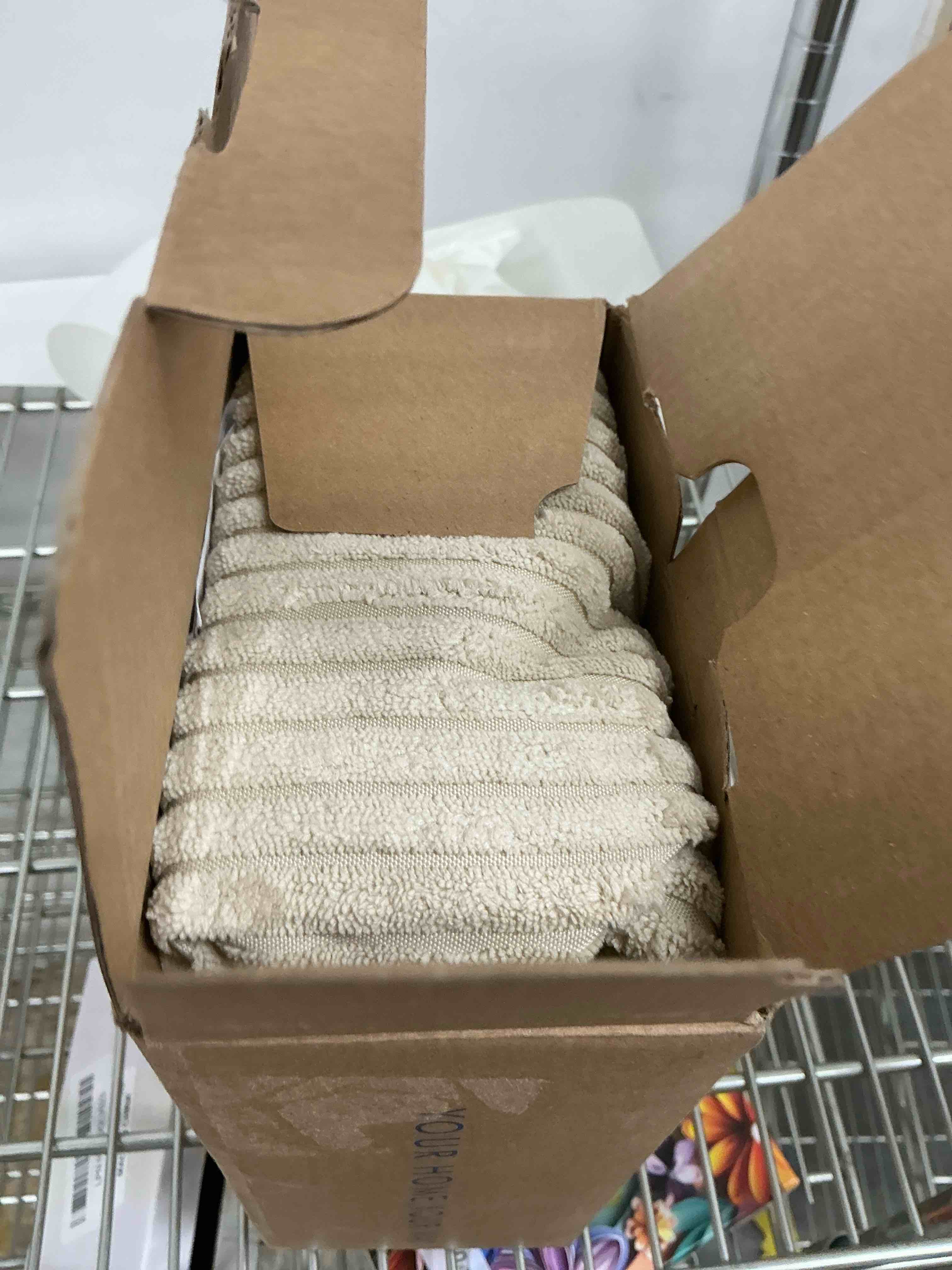 Condition photo showing New/Like New for MIULEE Boho Farmhouse Throw Pillow Covers 18x18 Inch Set of 4 Neutral Rustic Decorative Cushion Covers Soft Corduroy Nordic Home Decor for Couch Bed Sofa Living Room 18" x 18" (Pack of 4) Neutral