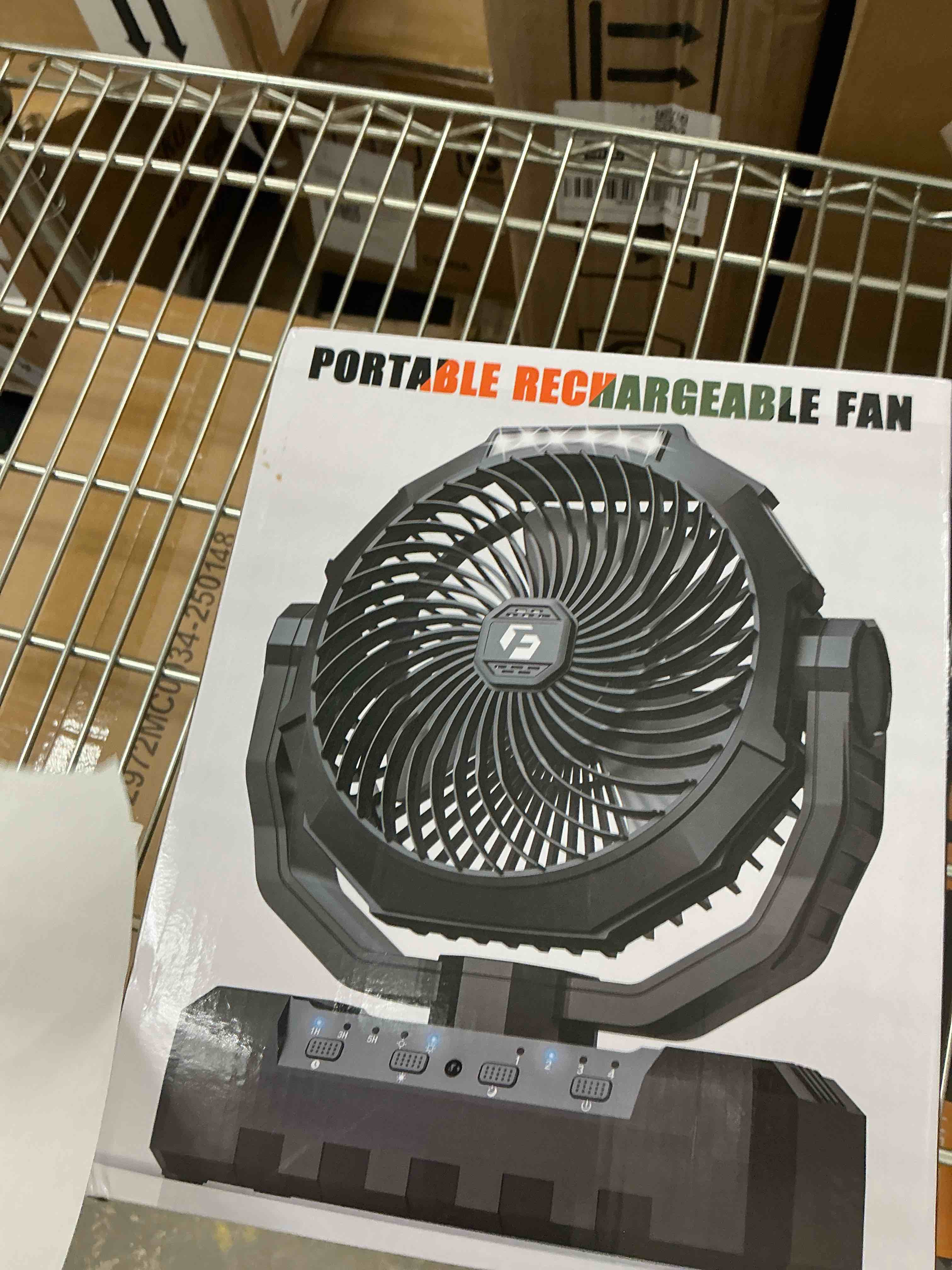Condition photo showing New/Like New for FRIZCOL 3-in-1 Camping Fan - Portable Fans Rechargeable - 24000mAh Battery Powered Fan(105Hrs) with Light & Remote for Indoor, Outdoor, Tent, Travel, Fishing, Jobsite, Gifts for Men Dad Him - Green 24000mAh Internal Green