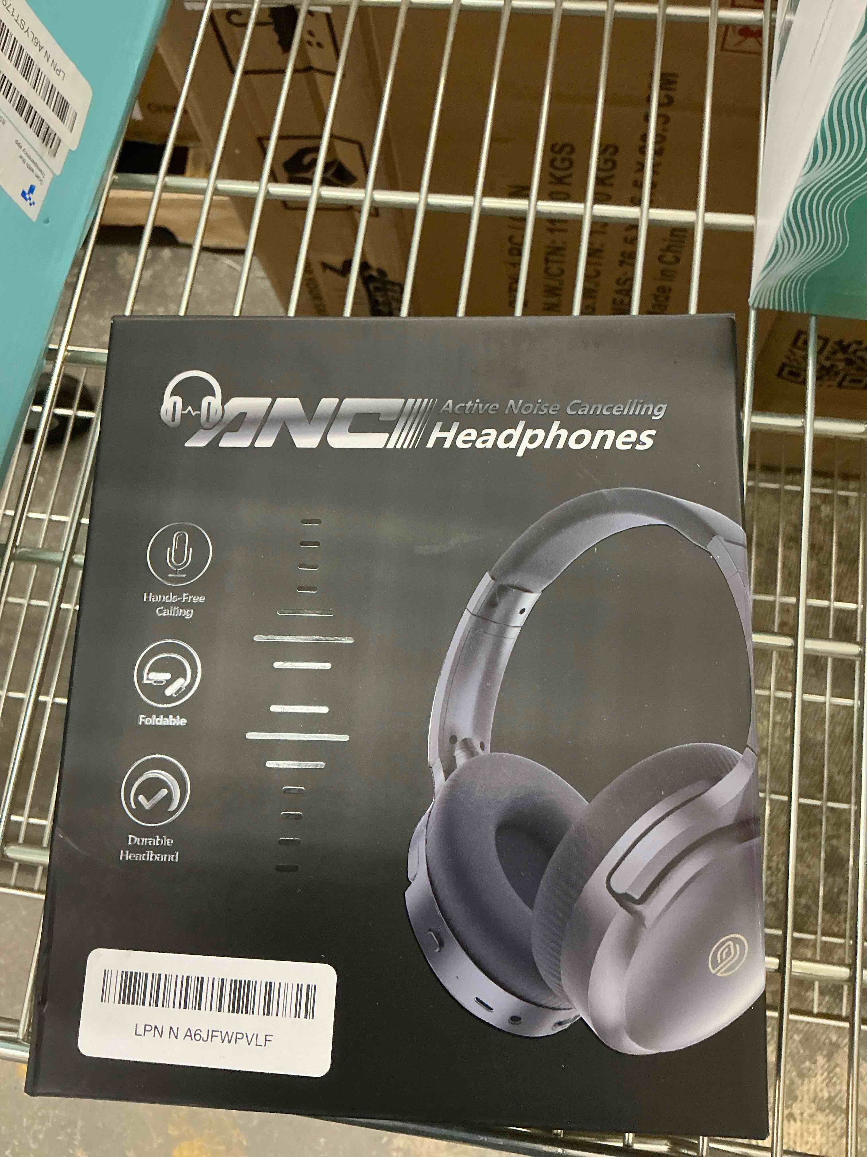 Condition photo showing New/Like New for Active Noise Cancelling Bluetooth Headphones, Wireless Headphones Over Ear with Microphone, 80H Playtime Deep Bass Comfortable Protein Earpads Headset for Adults, Travel, Gym, Home,Office