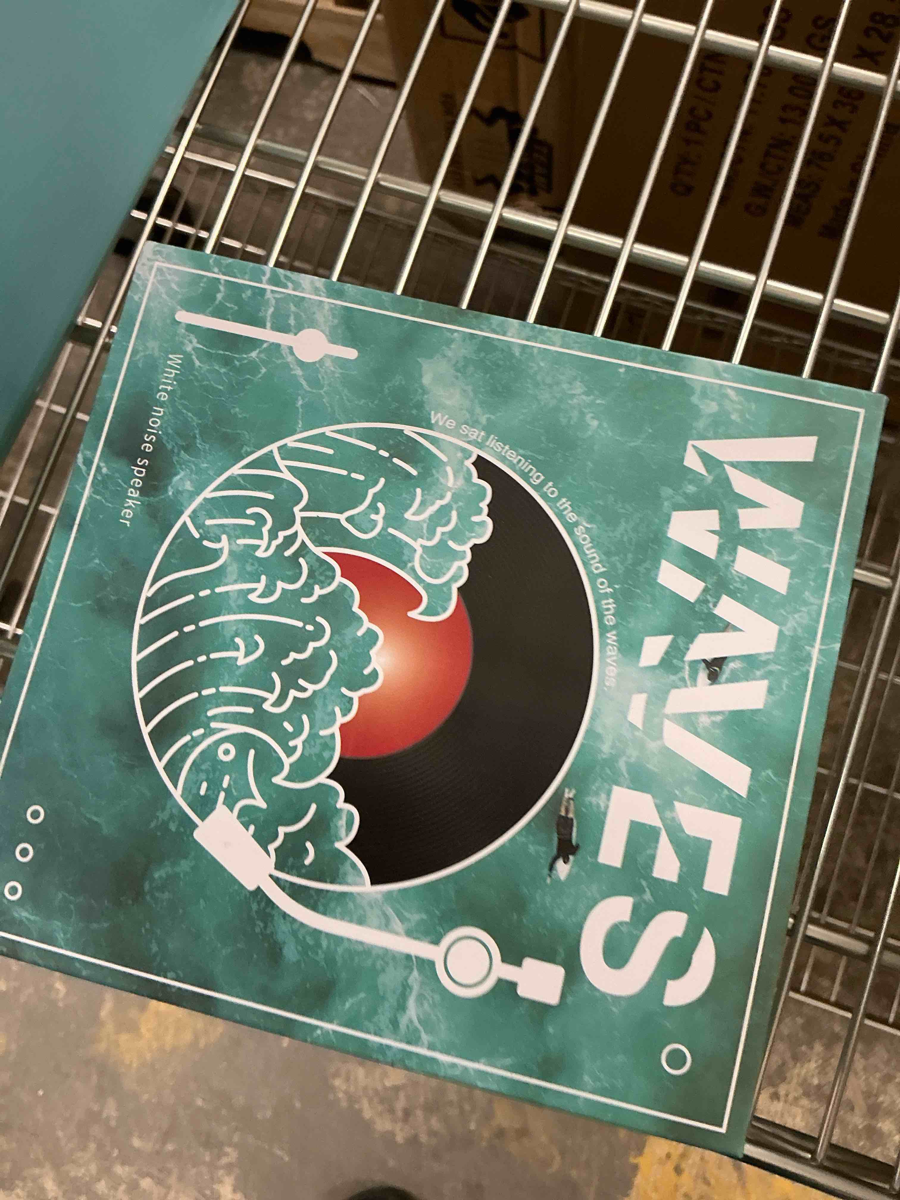 Condition photo showing New/Like New for The Waves Vinyl Player, Waves Bluetooth Speaker, Portable Vintage Vinyl Speaker with Adjustable Light and Time for Bedroom, Party, White