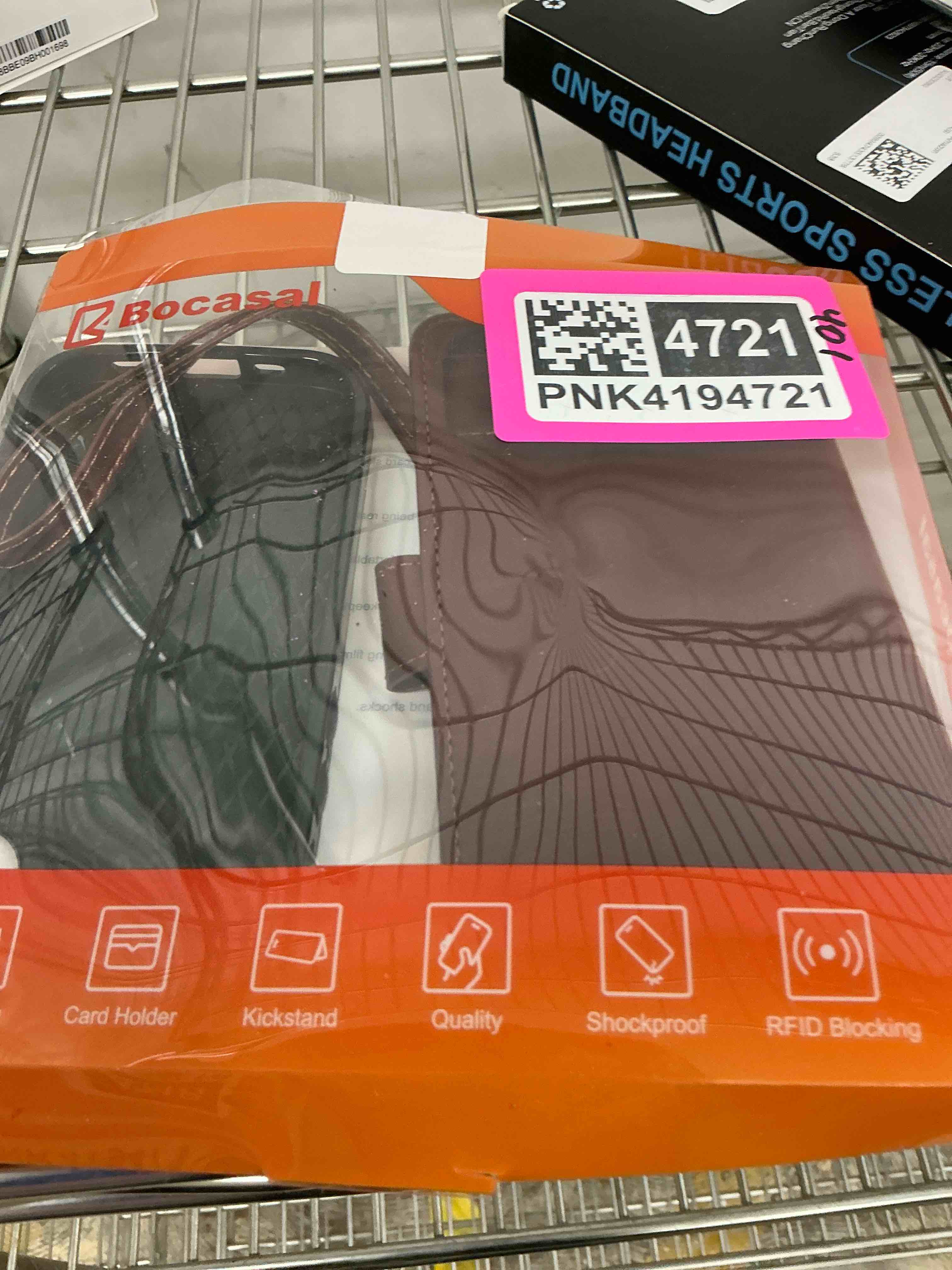 Condition photo showing Good Condition for Bocasal for iPhone 17 Wallet Case Compatible with MagSafe Wireless Charging, RFID Blocking Magnetic Leather Case with Card Slots Holder Kickstand Detachable Wrist Strap 6.3 Inch (Brown) Brown for MagSafe