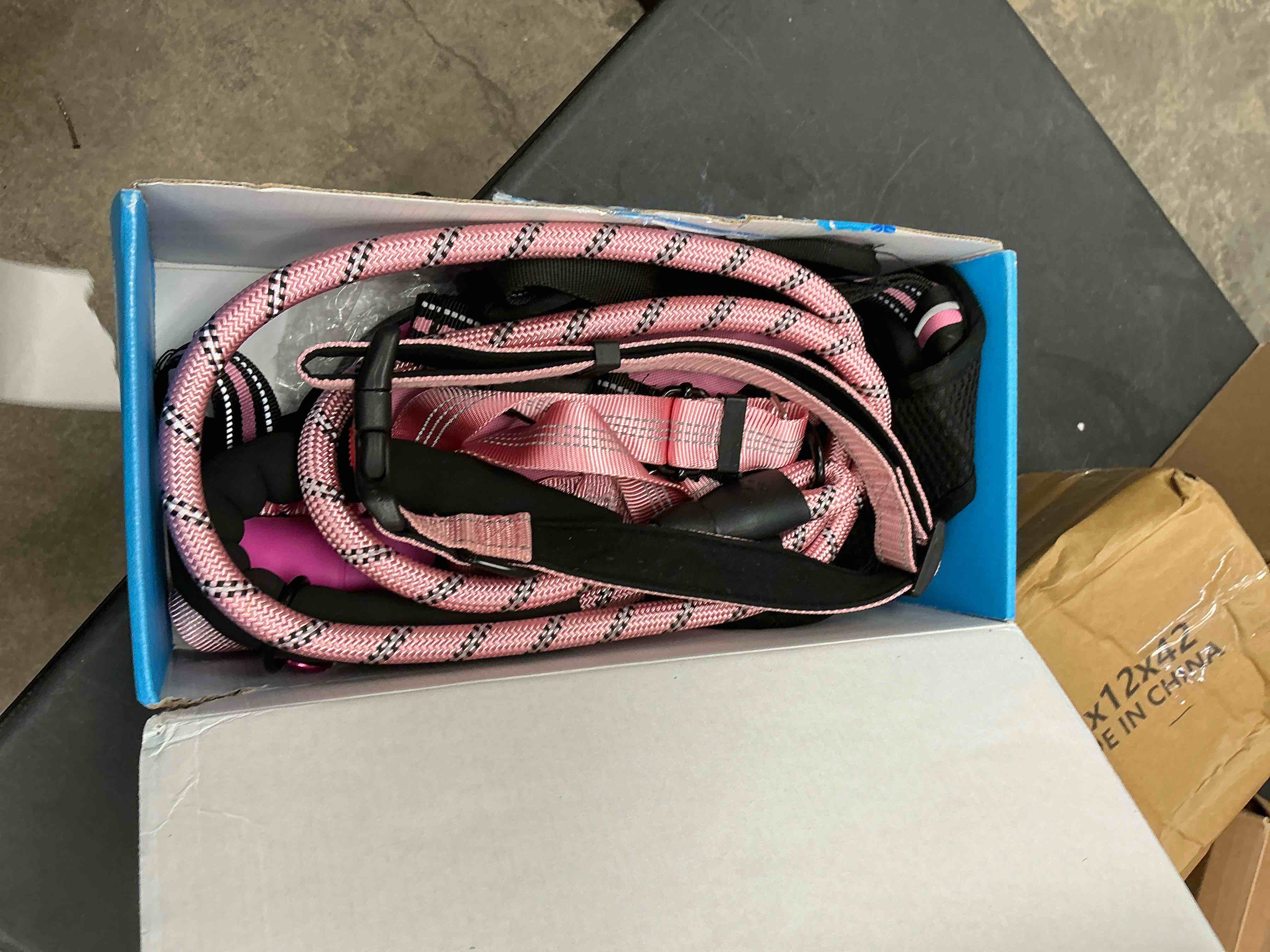 Condition photo showing Good Condition for No Pull Dog Harness, Collar & Leash Set | Includes Dog Seat Belt, Collapsible Bowls & Poop Bag Dispenser. Ideal for Training, Walking, Hiking. Fits Small to Large Dogs(Pink-XL) X-Large Pink