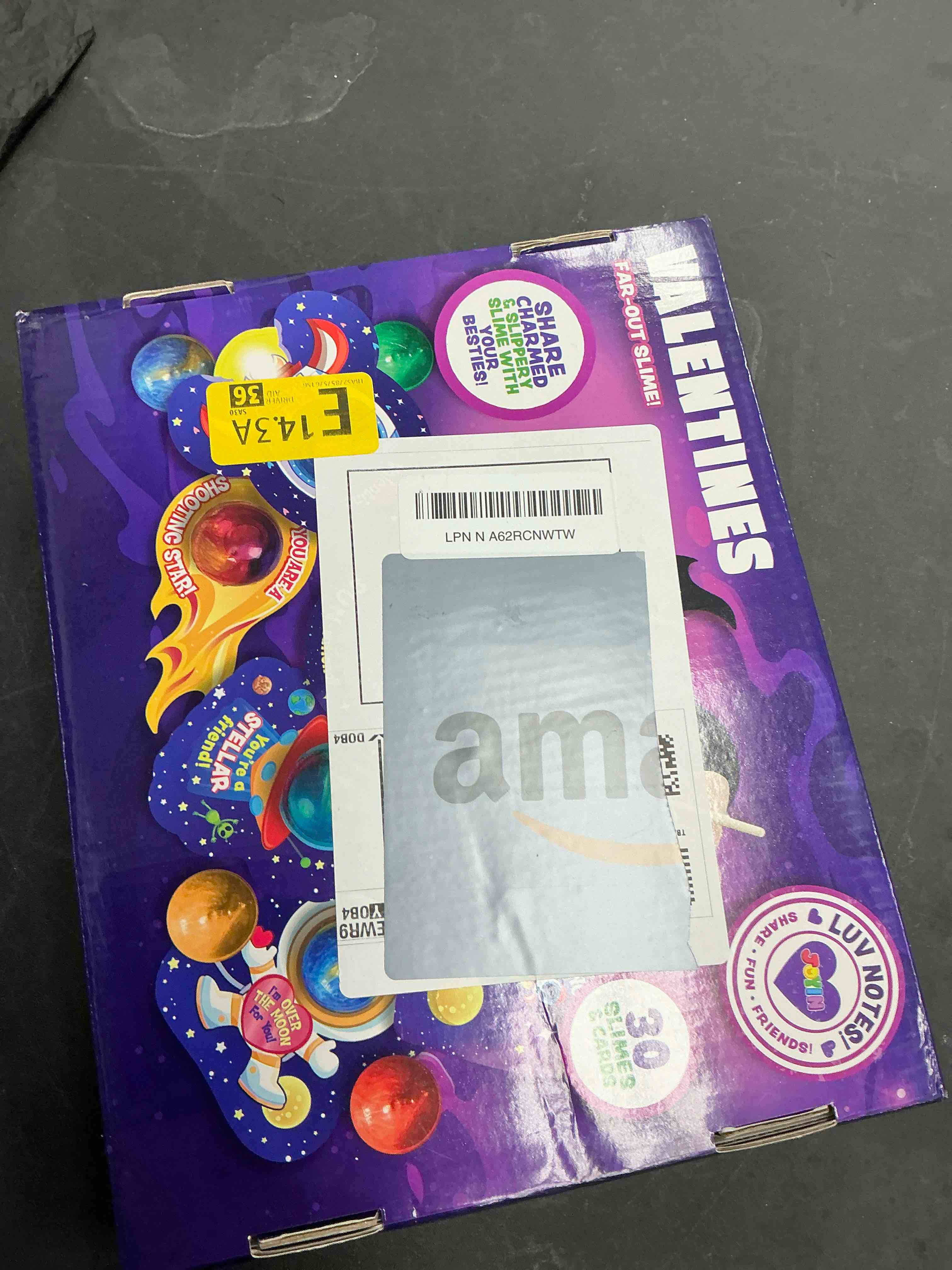 Condition photo showing New/Like New for JOYIN 30 PCS Valentine Gift Cards with Slime, Galaxy Slime Stress Relief Fidget Toy for Kids Party Favor, Classroom Exchange Prizes, Valentine Party Favors