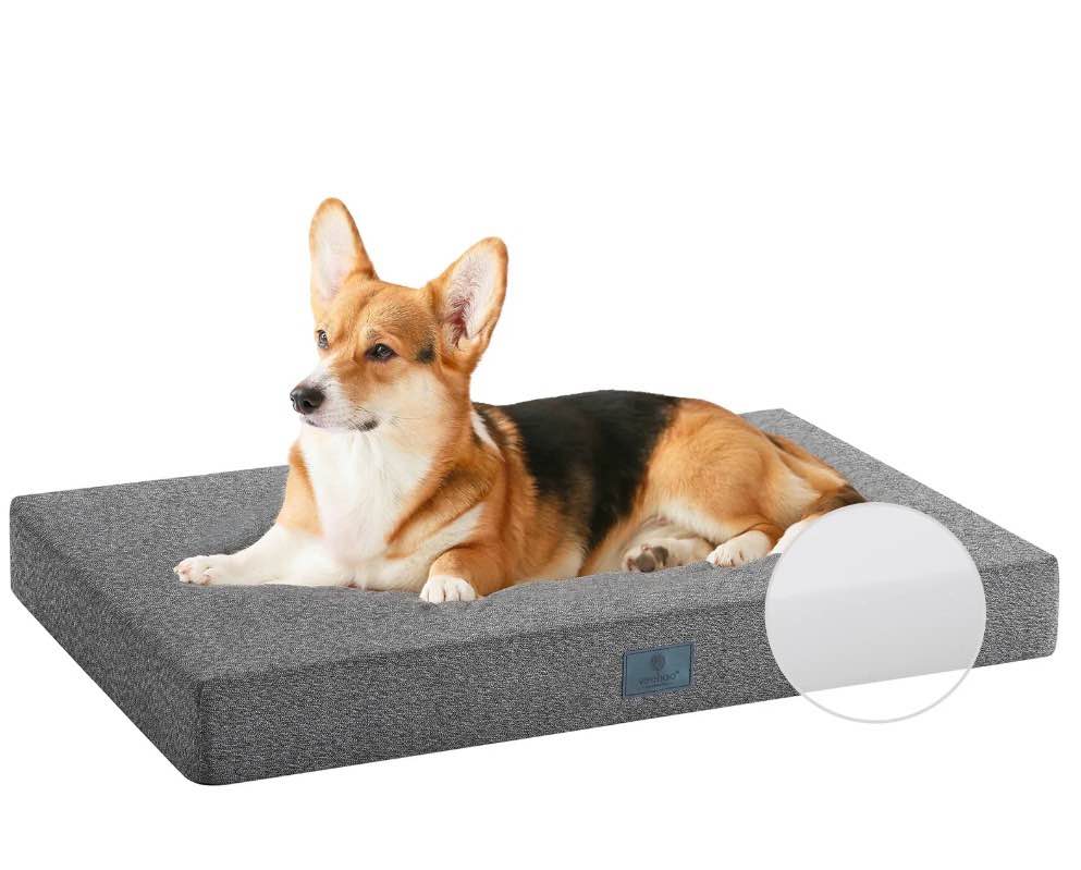 Veehoo Chew Proof Dog Bed for Crate, Pet Pad with Removable Washable Cover, Medium, Black