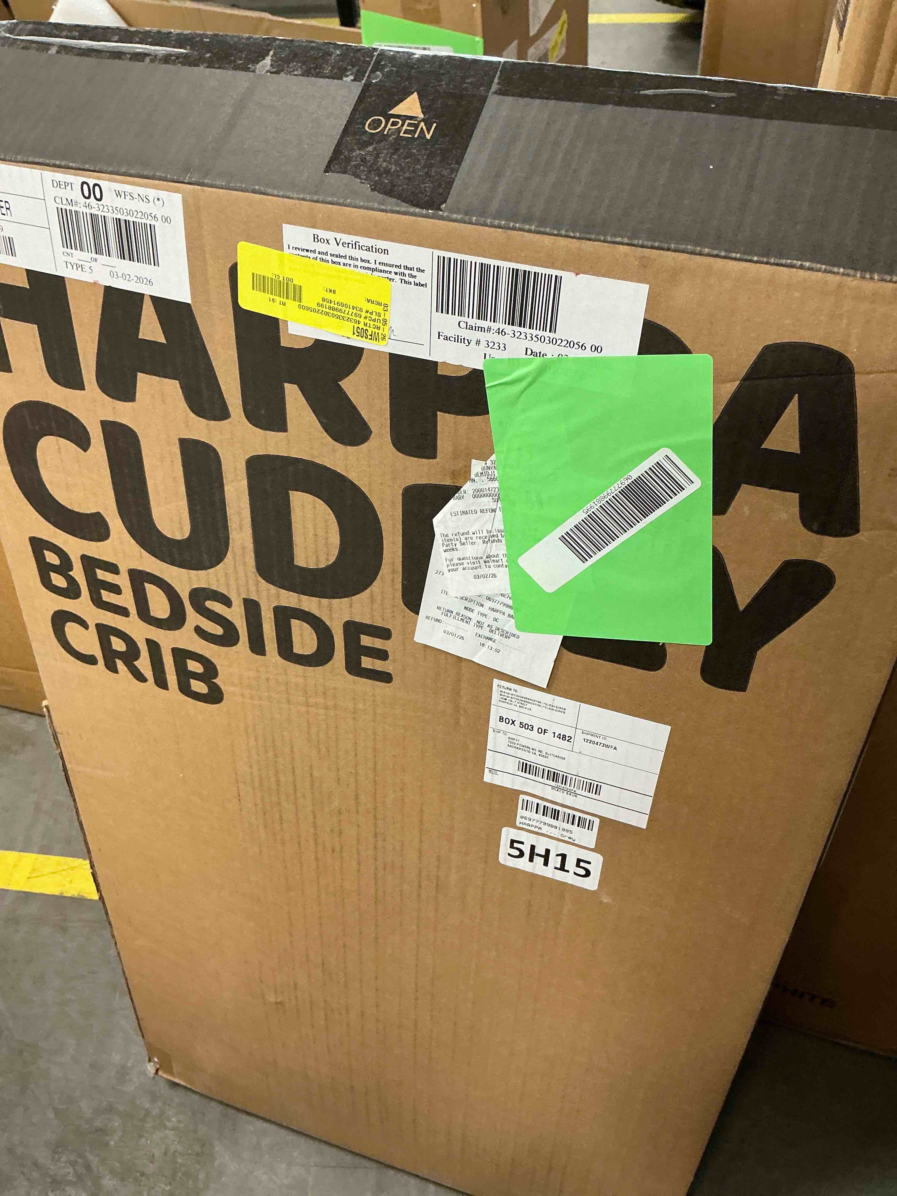 Condition photo showing Good Condition for HARPPA Baby Bassinet Bedside Sleeper, 6 Height Adjustable Baby Bassinet for Infants, Grey