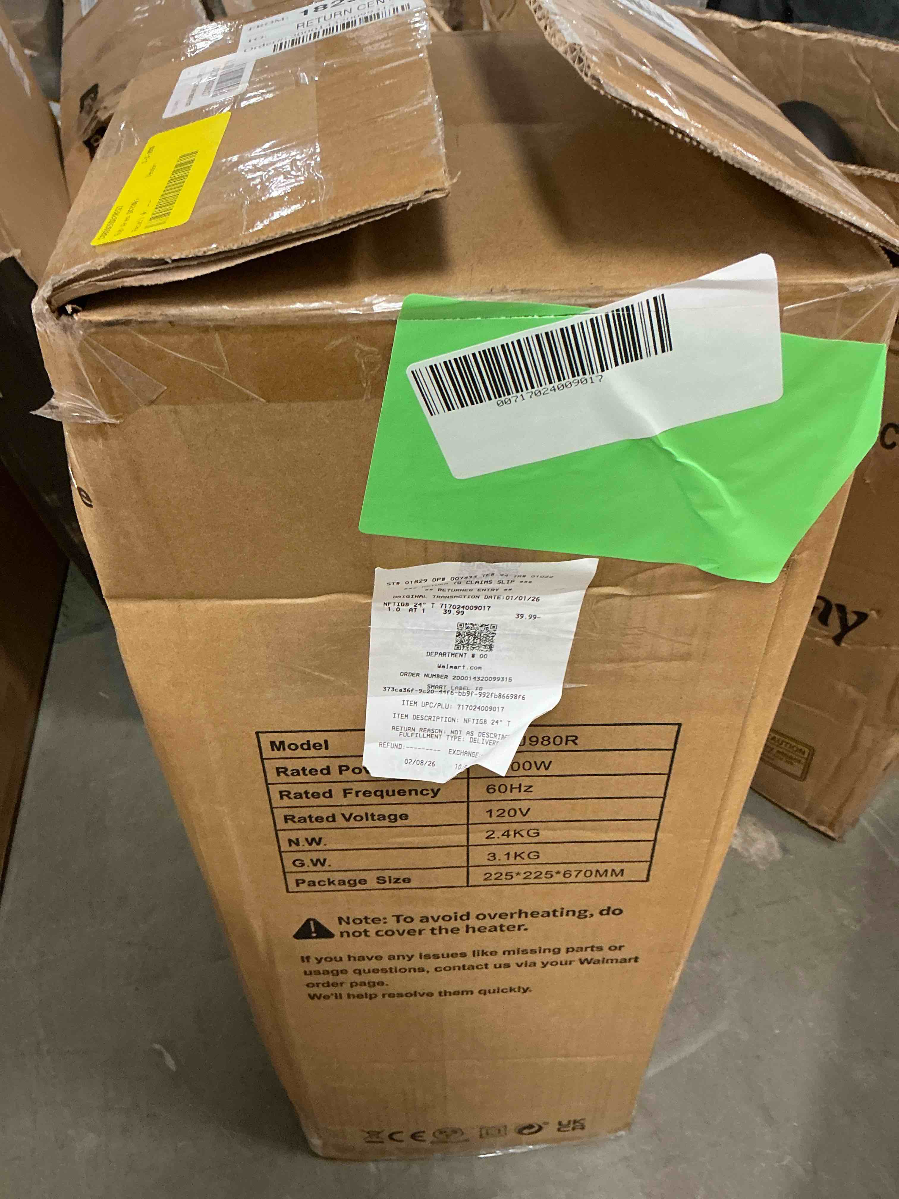 Condition photo showing Good Condition for NFTIGB 24" Tower Heater, 1500W PTC Ceramic Electric Space Heater with Digital Thermostat, Remote, 70° Oscillation, ECO Mode and Safety Tip-Over Protection, Gray