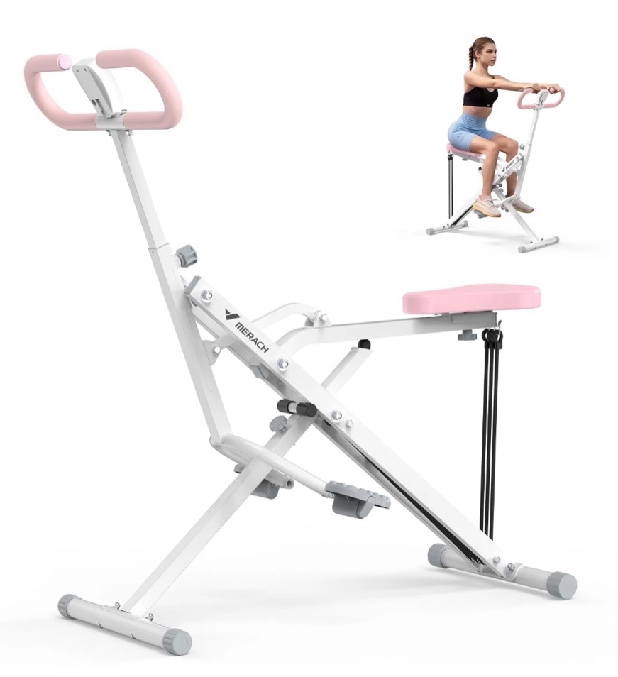 Merach Adjustable Squat Assist Trainer Machine, 3 Tension Bands For Glutes & Quads Fitness - Home Gym Equipment For Strength Training