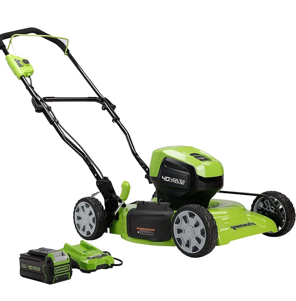 Greenworks 40V 19-inch Brushless Walk-Behind Lawn Mower W/ 4.0 Ah Battery and Charger  2524902AZ