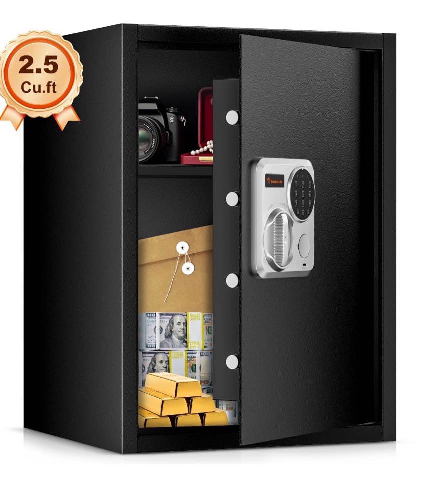 Bonsaii 2.5 Cubic Feet Safe Security Large Document Money Safe Box with Electronic Keypad & Removable Shelf