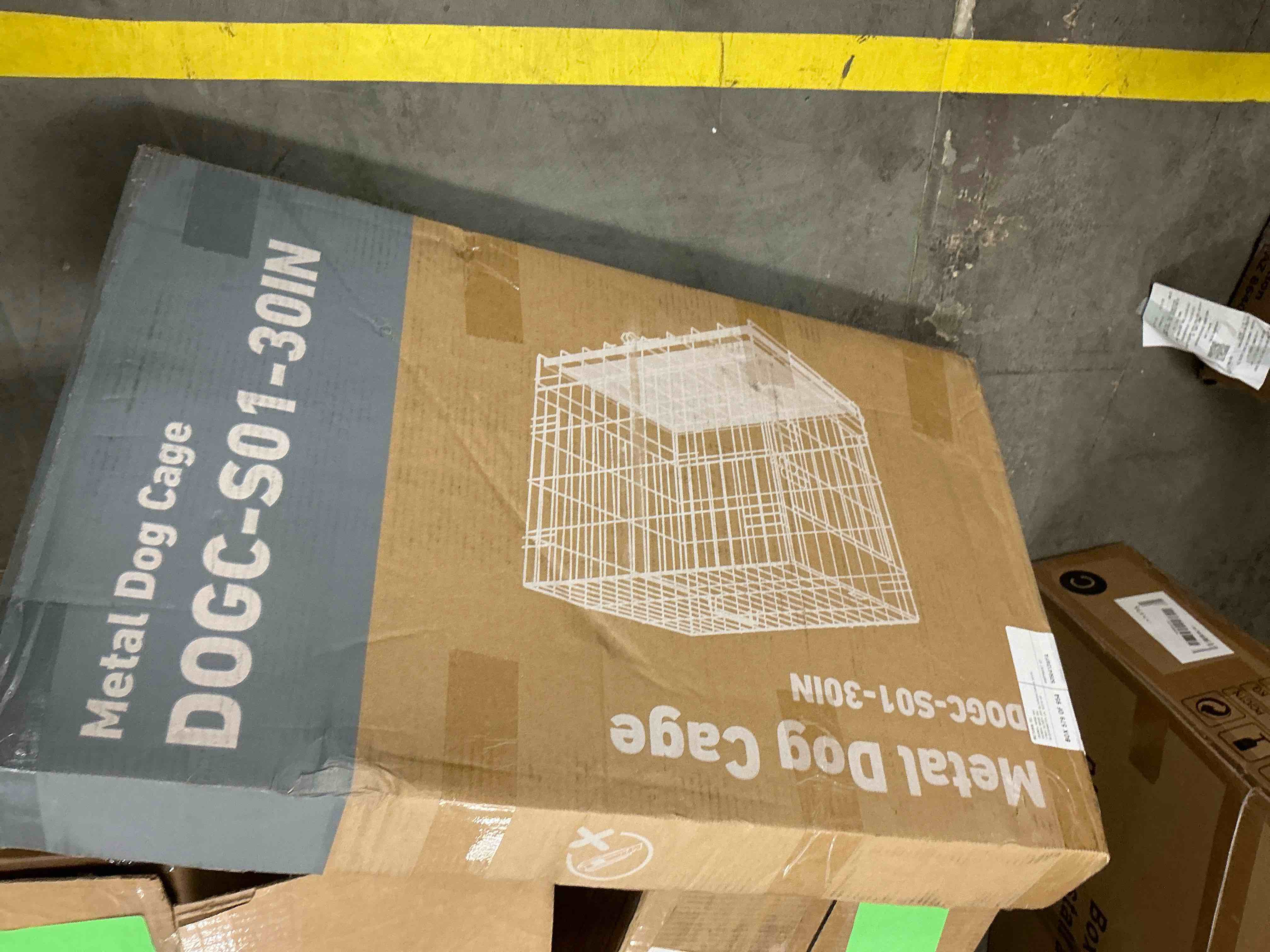 Condition photo showing New/Like New for CONCETTA 30Inch Medium Single Door Dog Cage, With Divider Panel and Plastic Leak-Proof Pan Tray, Foldable For Indoor, Outdoor, Travel