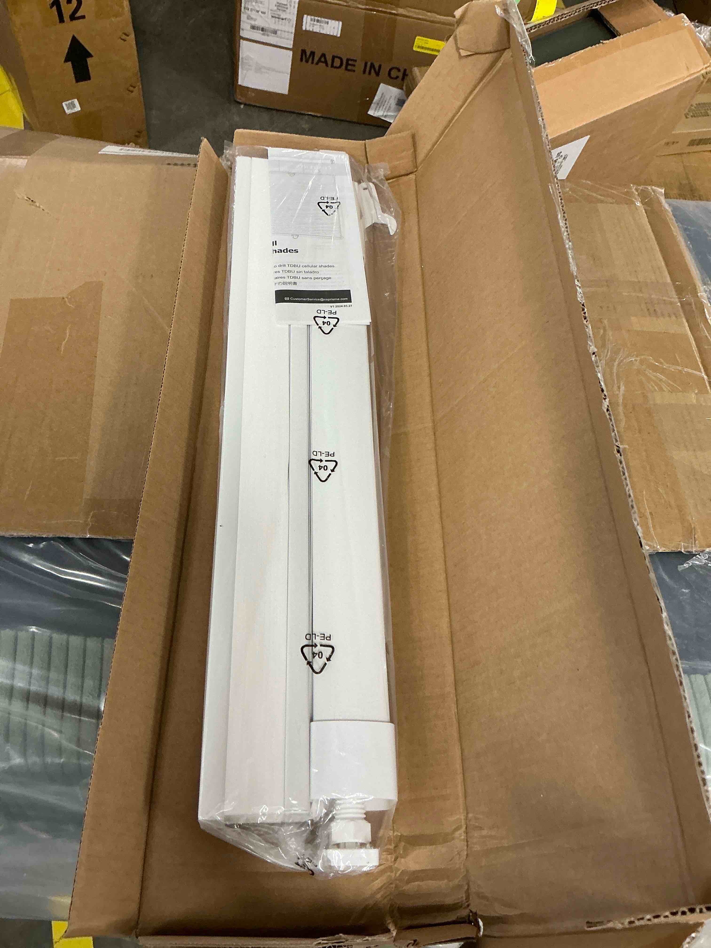 Condition photo showing New/Like New for LazBlinds No Tools No Drill Cordless Cellular Shades  Top Down Bottom Up (TDBU) Honeycomb Shades for Home  Light Filtering Thermal Insulation Blinds for Windows  22  W x 64  H  White