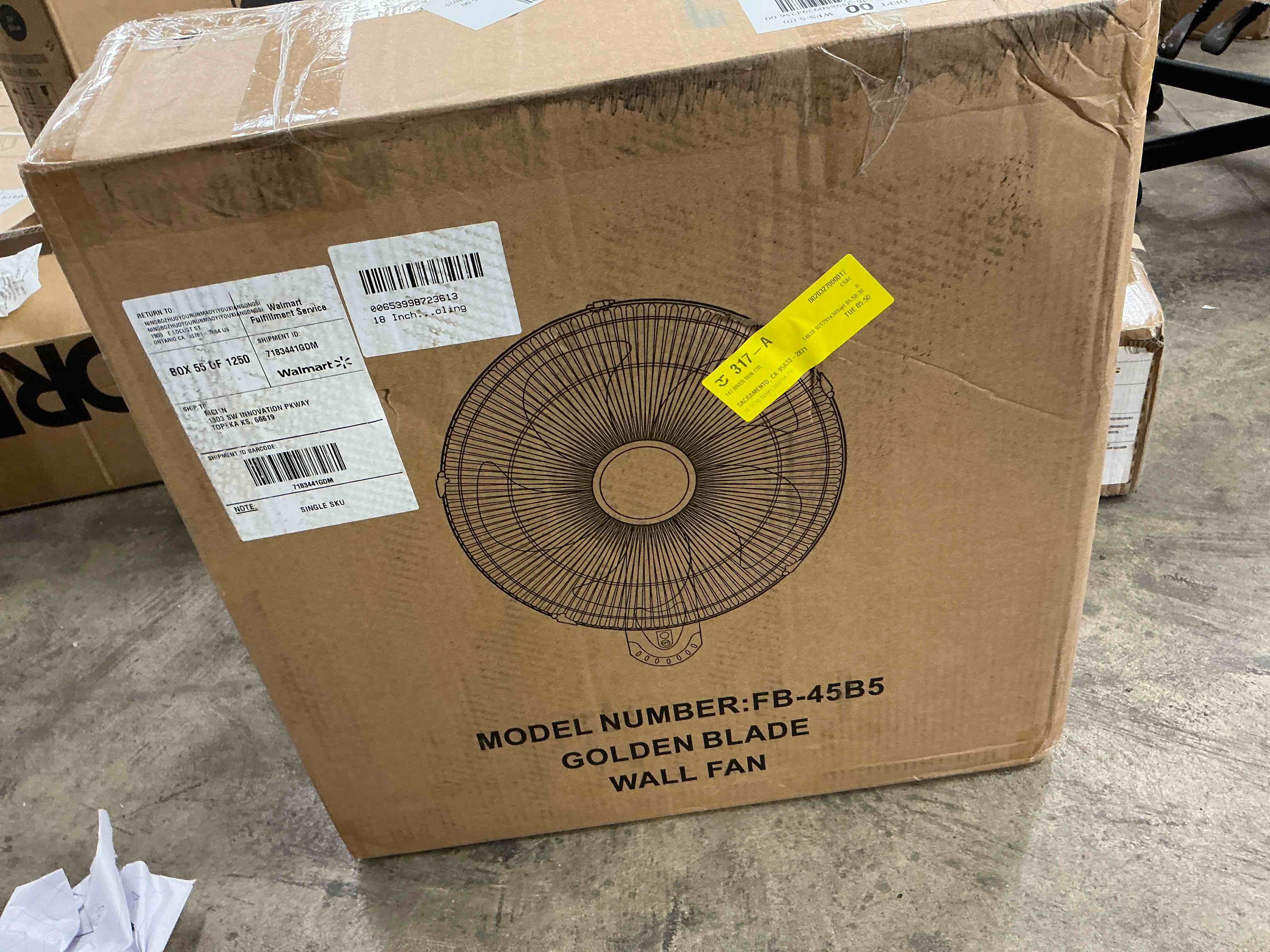 Condition photo showing New/Like New for 2 Pack 20" Wall Mount Fan with Remote, 3 Speeds Wall Oscillating Fan with 4800 CFM, Cooling Fan with 4 Timing, High Velocity Fans, Yellow