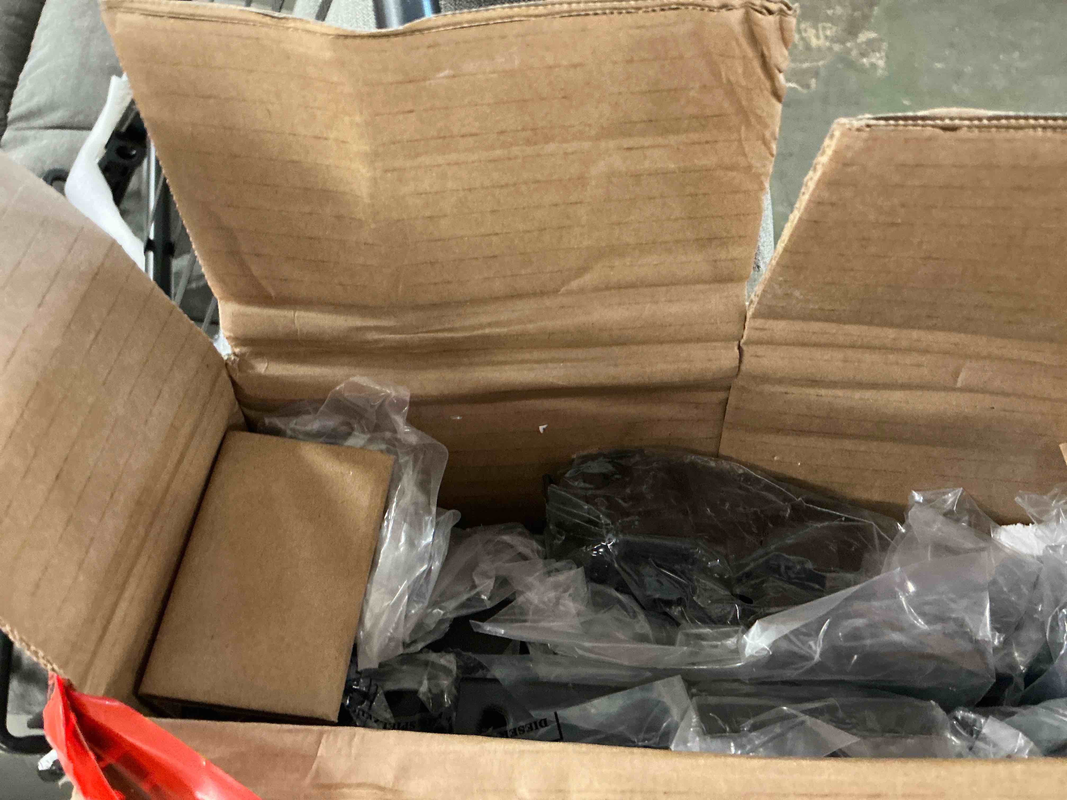 Condition photo showing New/Like New for EDX Twin Size Metal Bed Frame with Industrial Wooden Headboard, Ample Storage, Noise-Free Design, Sturdy Steel Slat Support, Rustic Brown