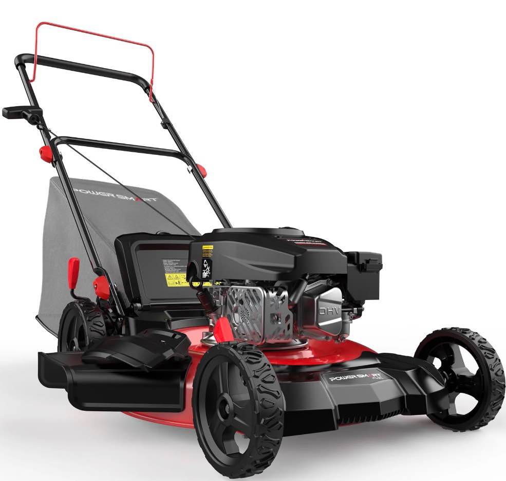 PowerSmart 21  144cc Gas Push Lawn Mower   3 -in-1 with 6-Position Height Adjustment