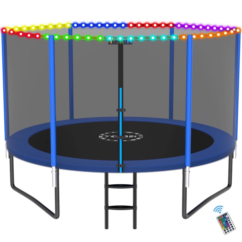 YORIN Trampoline for 3-4 Kids, 10 FT 8FT Trampoline with Enclosure Net