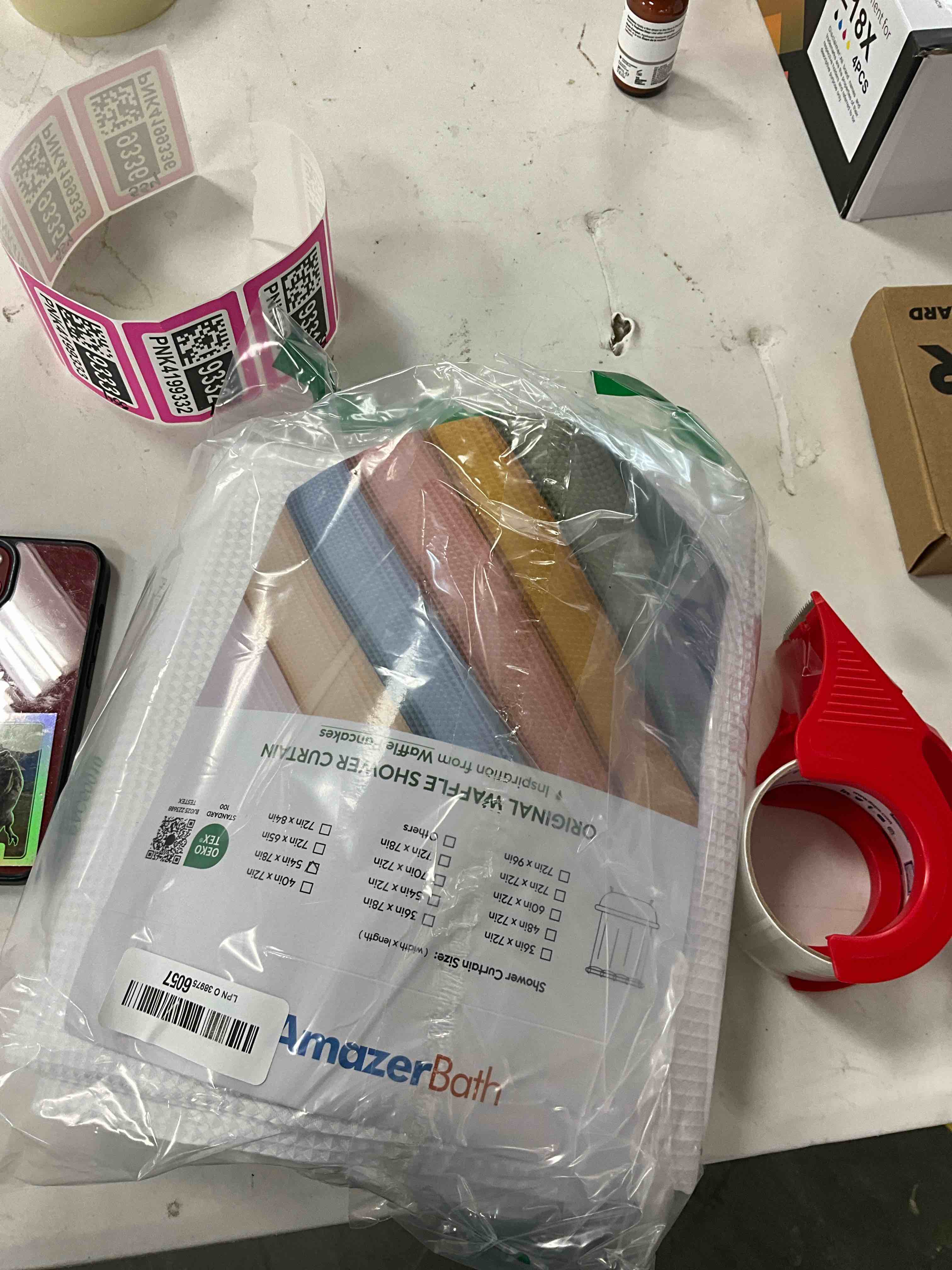 Condition photo showing Good Condition for AmazerBath Waffle Shower Curtain White, Stall Shower Curtain, Heavy Duty Fabric Shower Curtains, Hotel Quality Bathroom Shower Curtains, 54 x 78 Inches White 54"W x 78"L (Pack of 1)