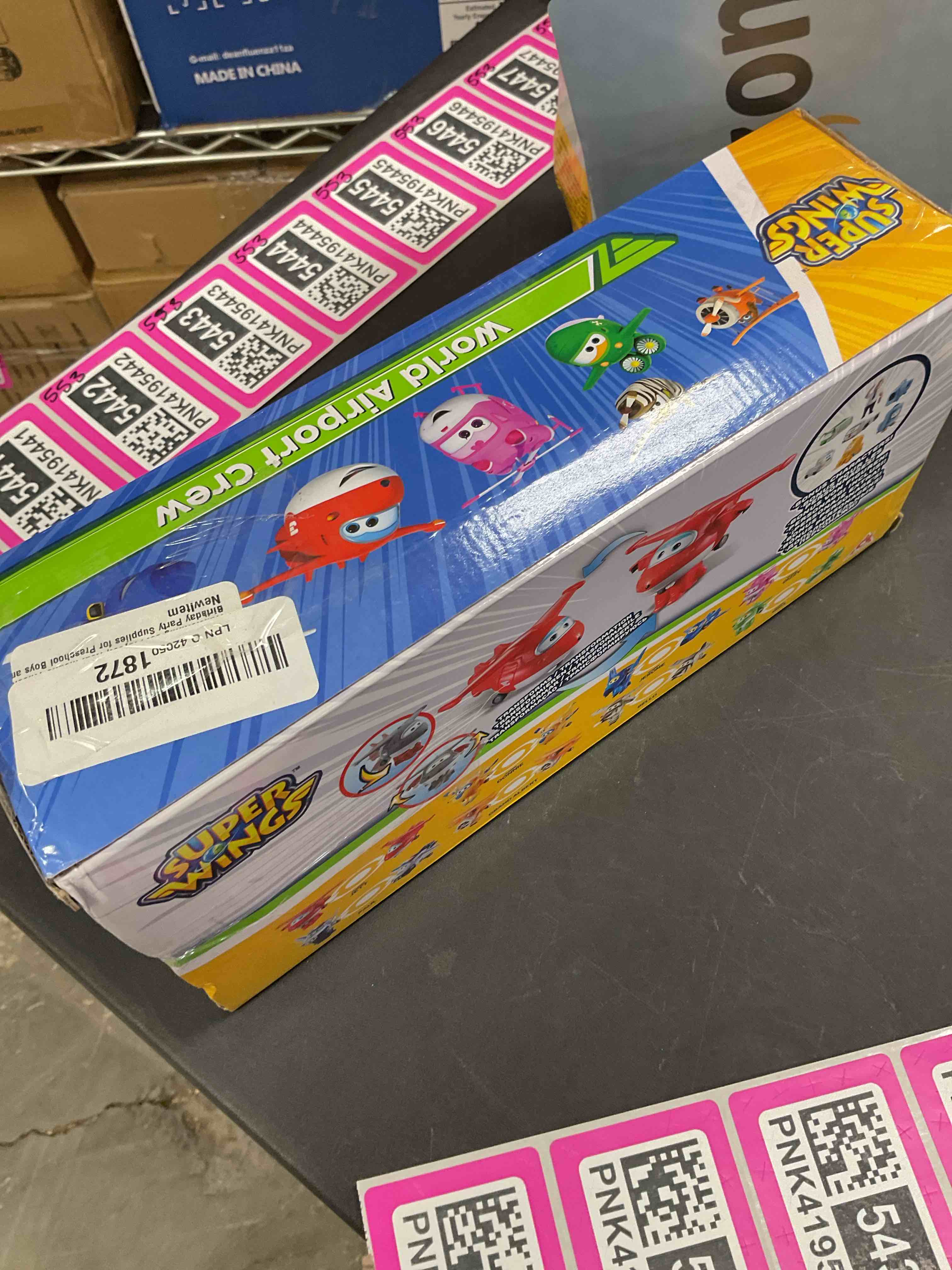 Condition photo showing New/Like New for Super Wings Toys, Transformable Toys 2 Inch, Airplane Toy for Kids 3-5 Years Old, 15 Packs Transforming Jet Playset, Real Mobile Wheels, Birthday Party Supplies for Preschool Boys and Girls