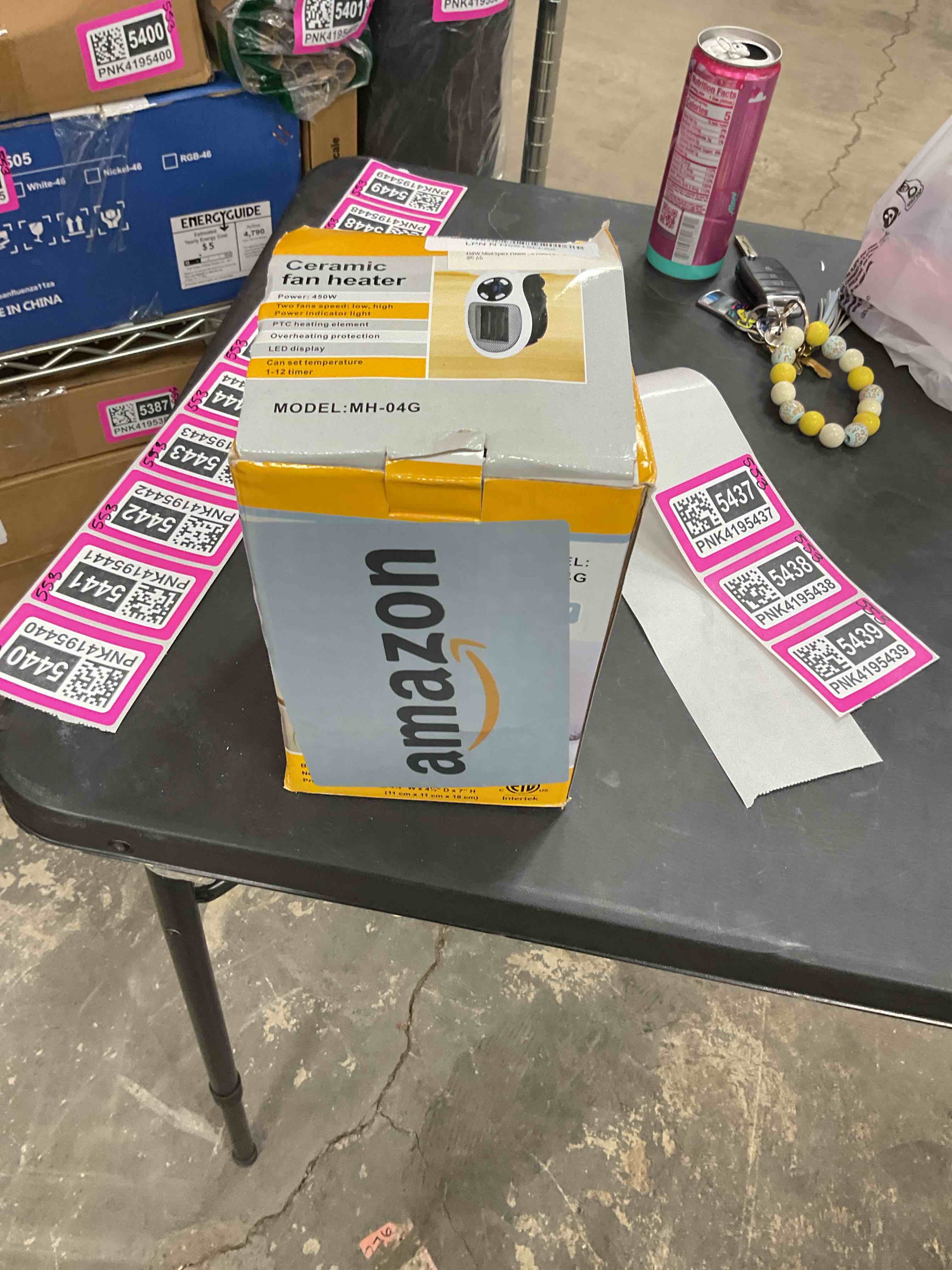 Condition photo showing Good Condition for 450W Mini Space Heater With Temperature Detection, Remote Wall Outlet Electric Space Heater as Seen on TV with Adjustable Thermostat and Timer and Led Display, Compact for Office Room RV (Smart-White)