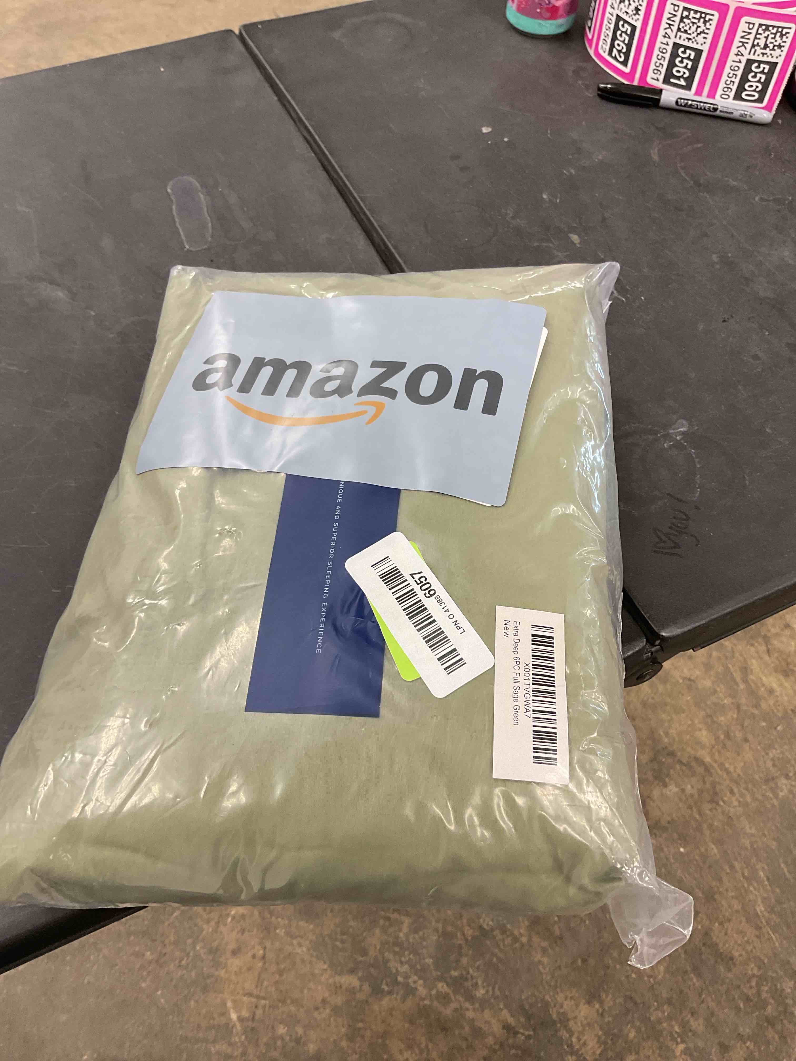 Condition photo showing Good Condition for Extra Deep Full Sheet Set - 6 Piece Breathable & Cooling Sheets - Hotel Luxury Bedding Set with 18-24 Inch Extra Deep Pockets - Easy Fit - Super Soft, Wrinkle Free and Comfy - Sage Green, Full Size Full 30 - Sage Green