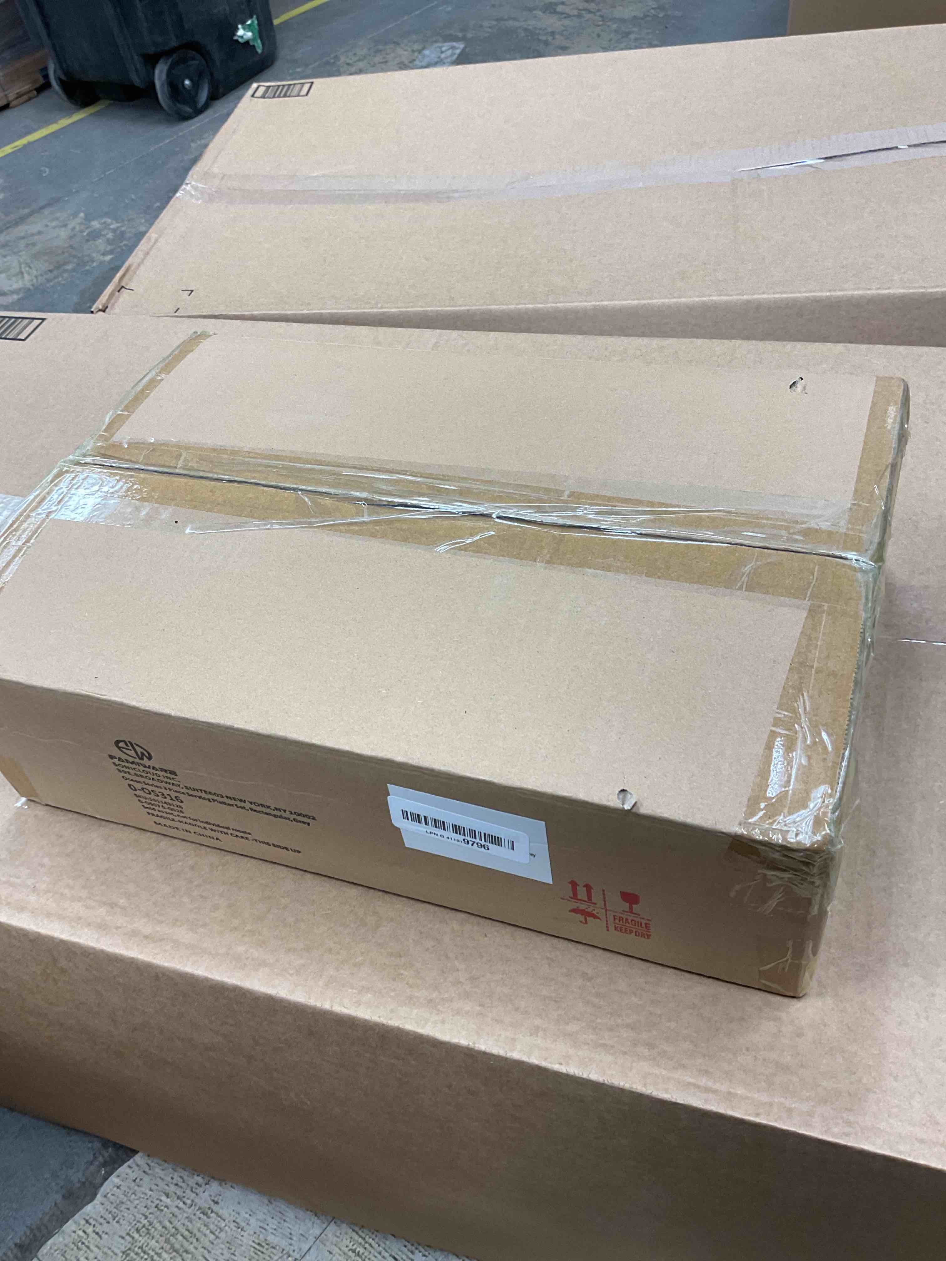 Condition photo showing Good Condition for Famiware Serving Platter, Rectangular 15.67/14.1/12.6inch Serving Dishes for Entertaining, Reactive Glaze, Stoneware Serving Trays for Party, Food, Turkey, Snack, Cheese, Ocean Series, Blue