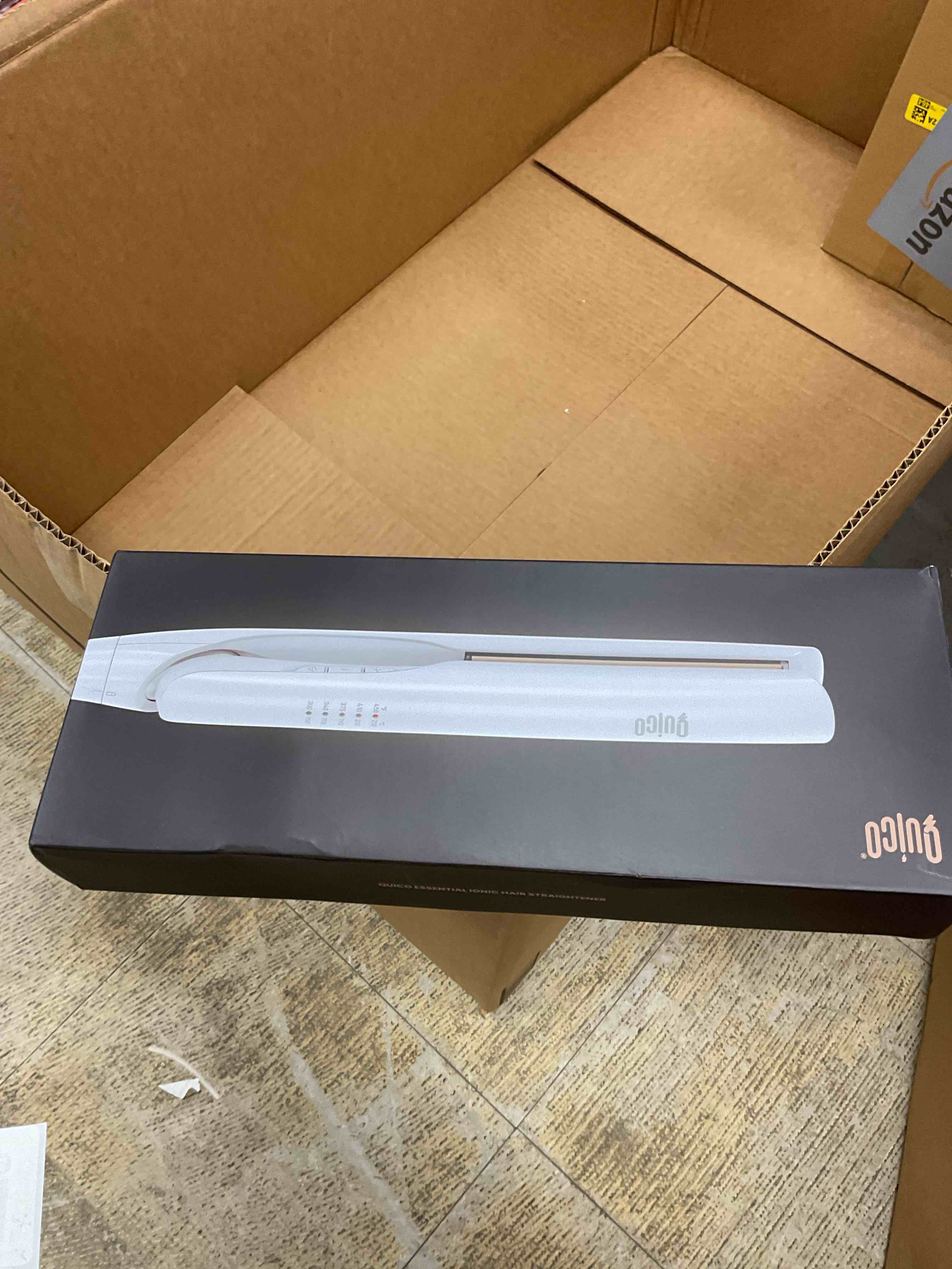 Condition photo showing Good Condition for Quico Upgrade Hair Straightener, 100-240V Dual Voltage Travel Hair Straightener and Curler with 15s Heat Up, Professional Negative Ion Ceramic Flat Iron for Less Frizz, 5 Temp & Auto Shut-Off