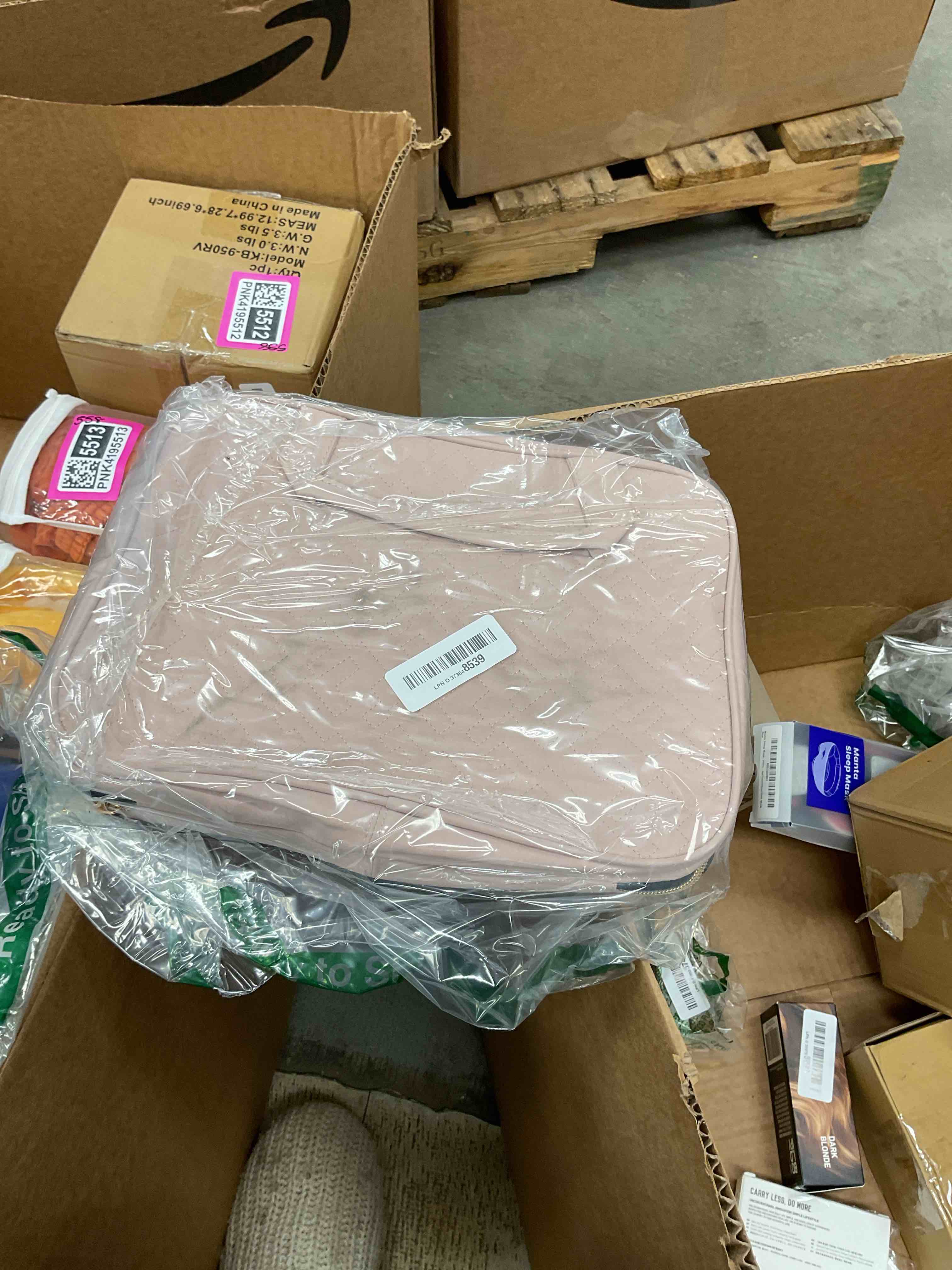 Condition photo showing Good Condition for NISHEL Travel Toiletry Bag for Women, Makeup Essentials Organizer, Hanging Case for Accessories, Cosmetics, Large Size, Pink