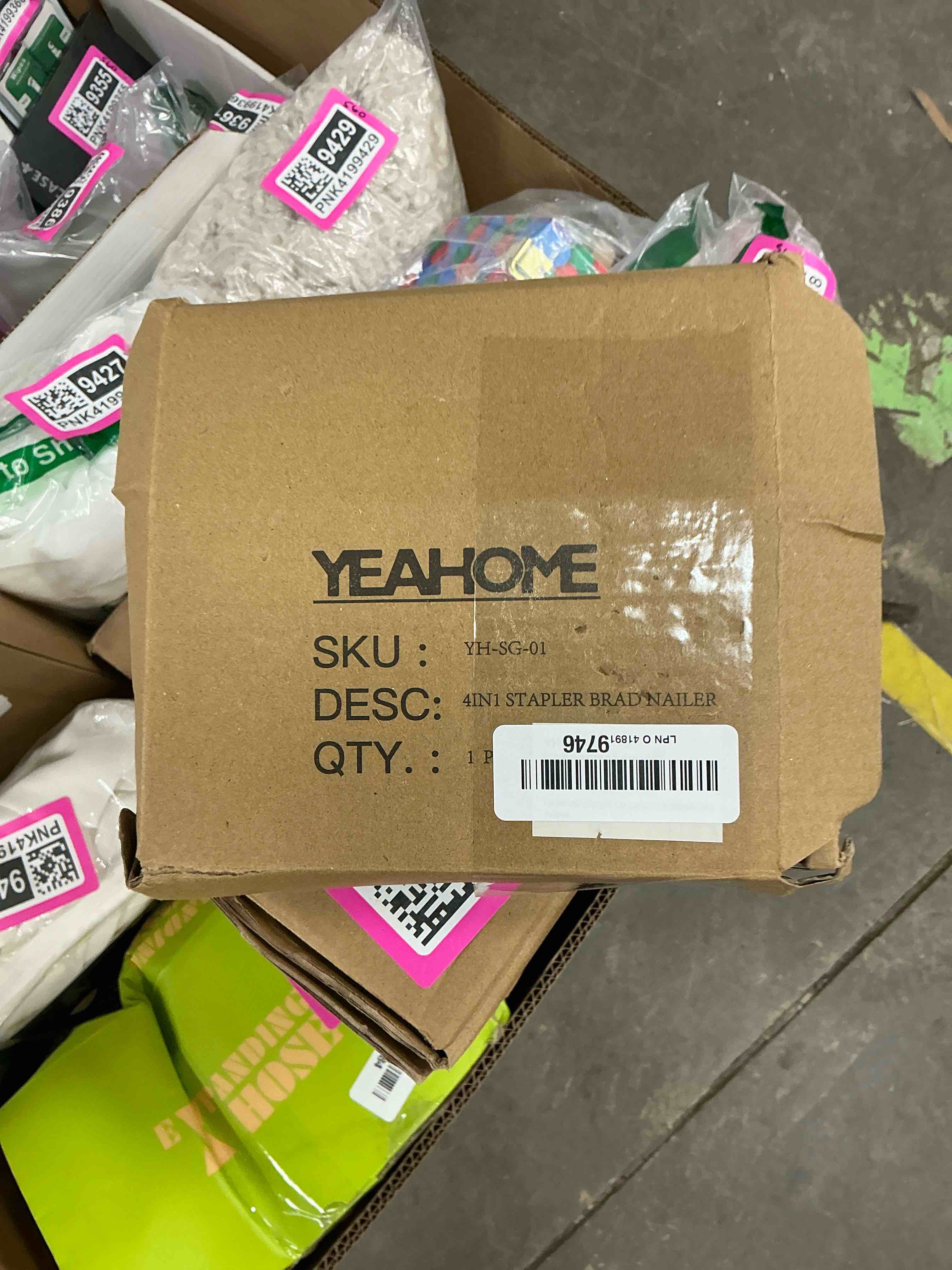 Condition photo showing Good Condition for Upholstery Staple Gun Heavy Duty, YEAHOME 4-in-1 Stapler Gun, Manual Brad Nailer Power Adjustment Stapler Gun for Wood, Crafts, Carpentry, Decoration DIY