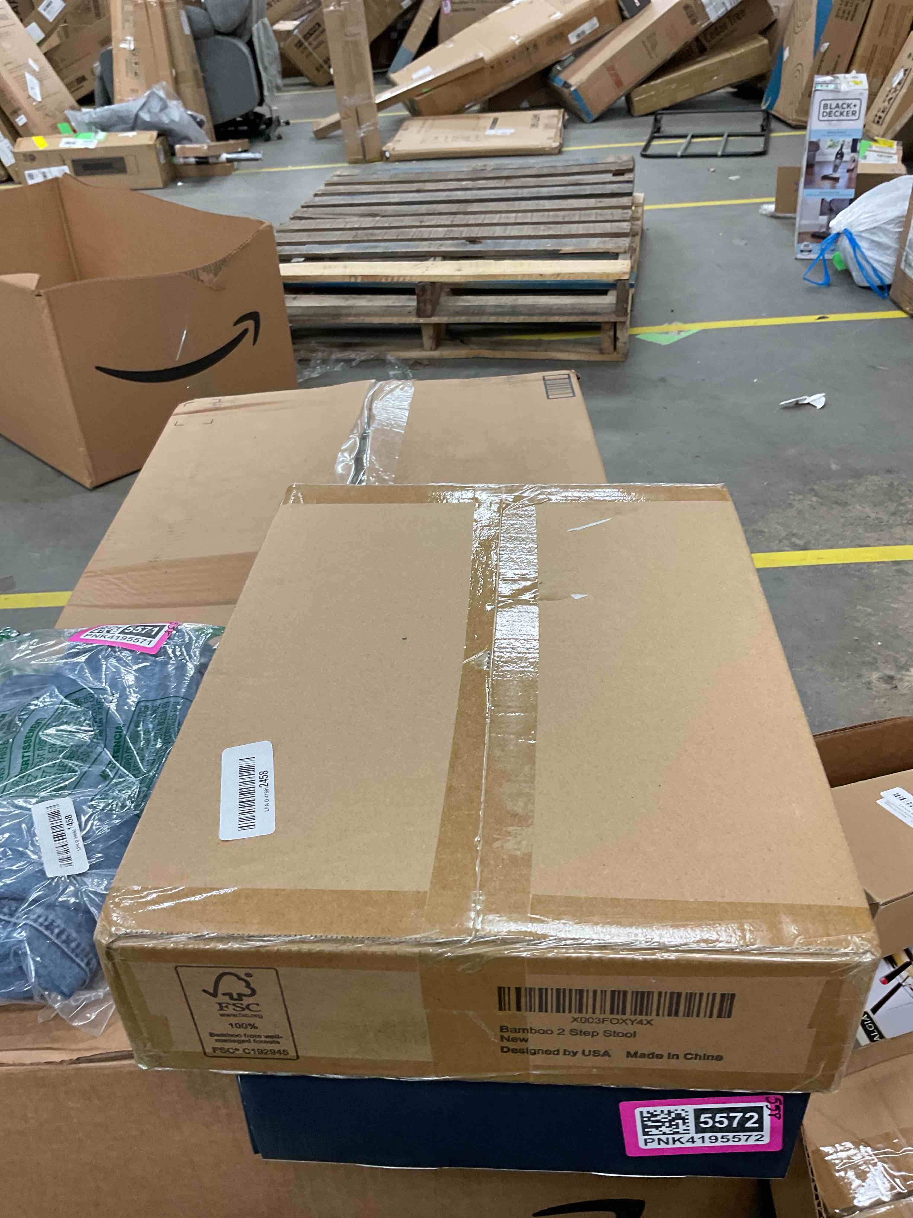 Condition photo showing New/Like New for StrongTek Bamboo Two Step Stool for Adults and Kids, Bed Stepstool with Anti-Slip Bottom, Heavy Duty for Kitchen, Bathroom, Bedside Step Stool, Wooden Step Stairs 350 lbs Capacity Brown