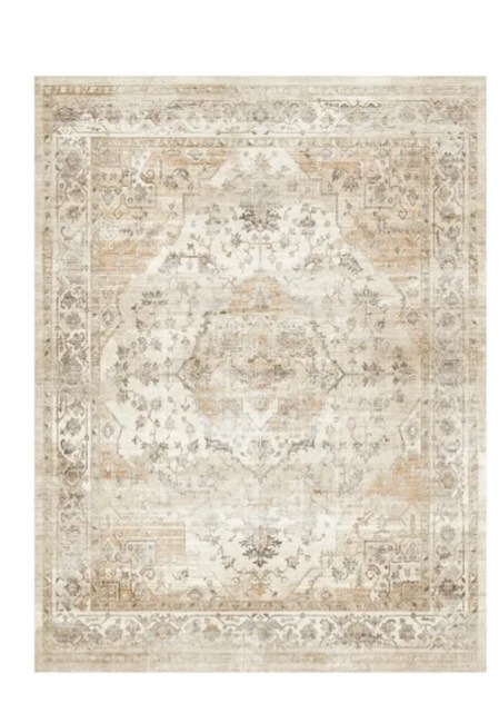 sixhome 8'x10' area rug washable retro living room bedroom carpet soft floral distressed indoor rug beige